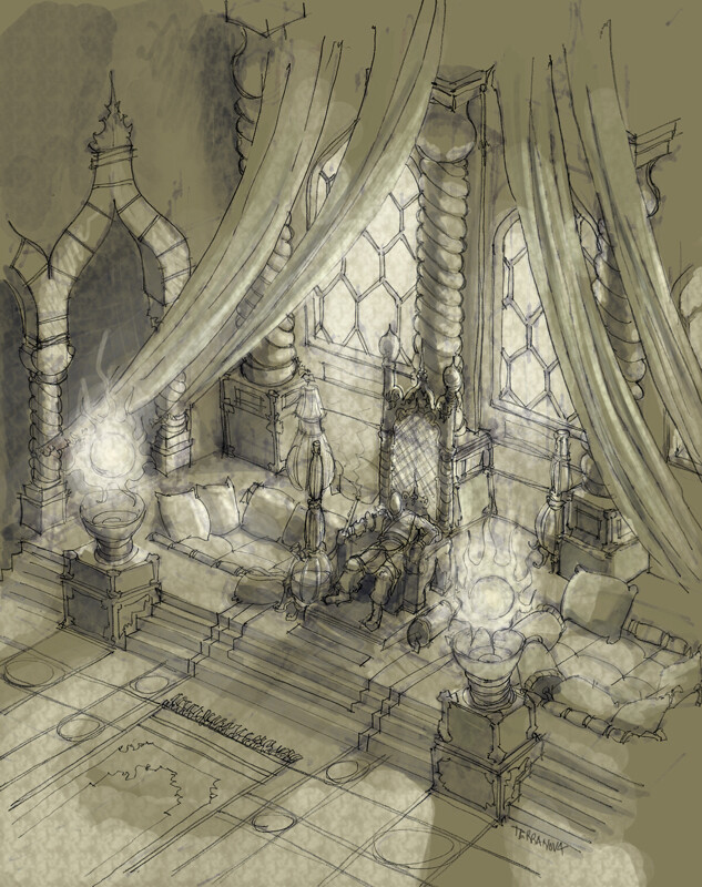 I did this concept of an interior for a cutscene.