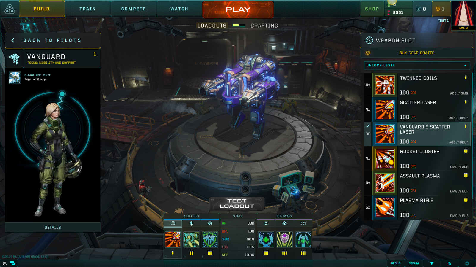 The mech garage where armor, weapons and other mods could be made. This is the combined work of the entire team.