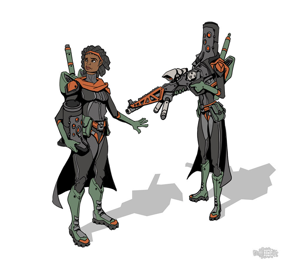 These are two near future snipers geared up for battle.