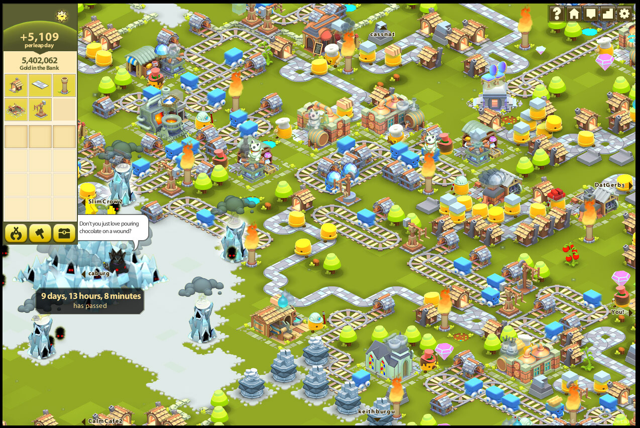 In this screenshot you can see all the different buildings, roads, tracks and characters I made.