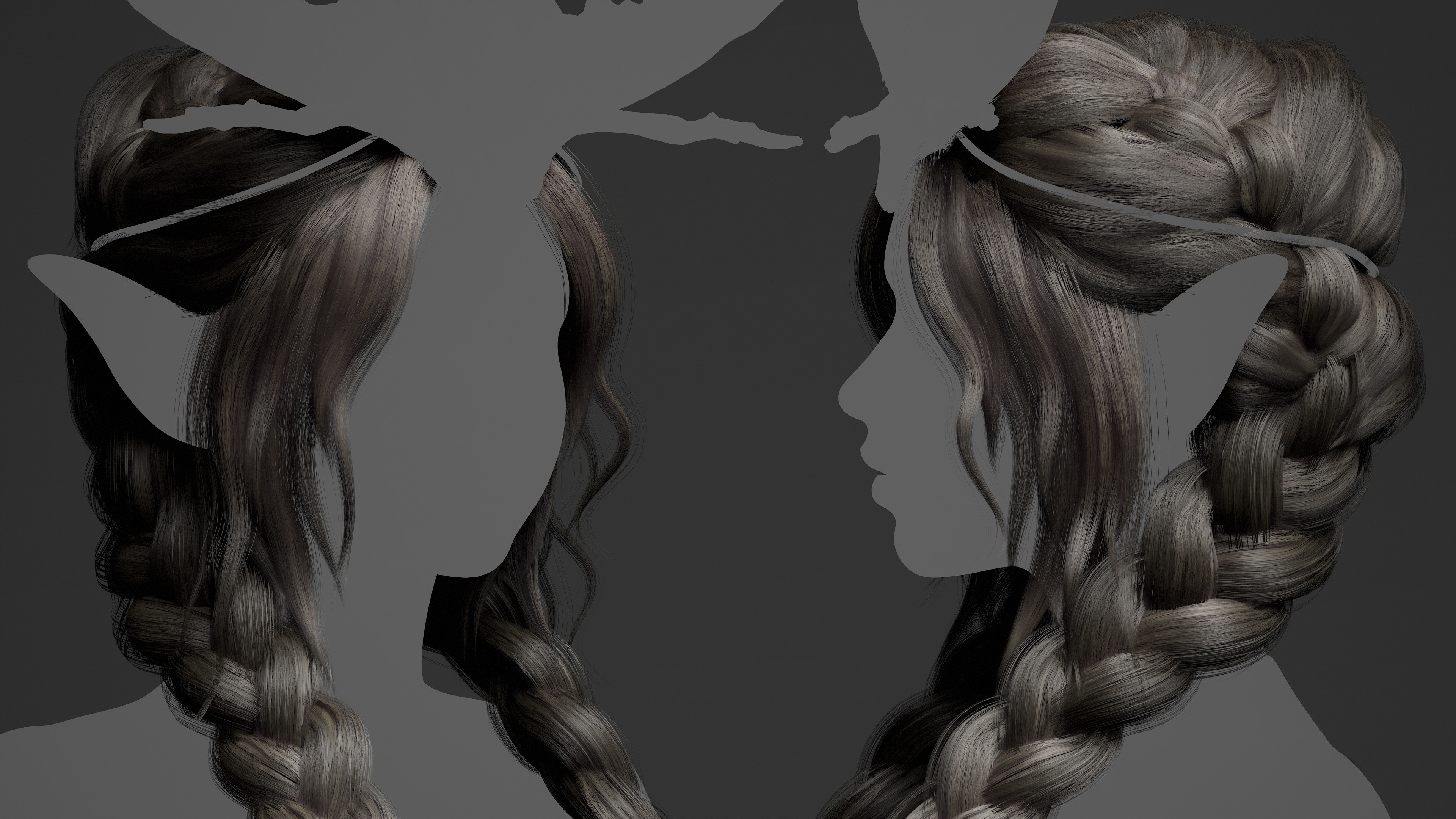 3D Hair Cards - Game Character Art