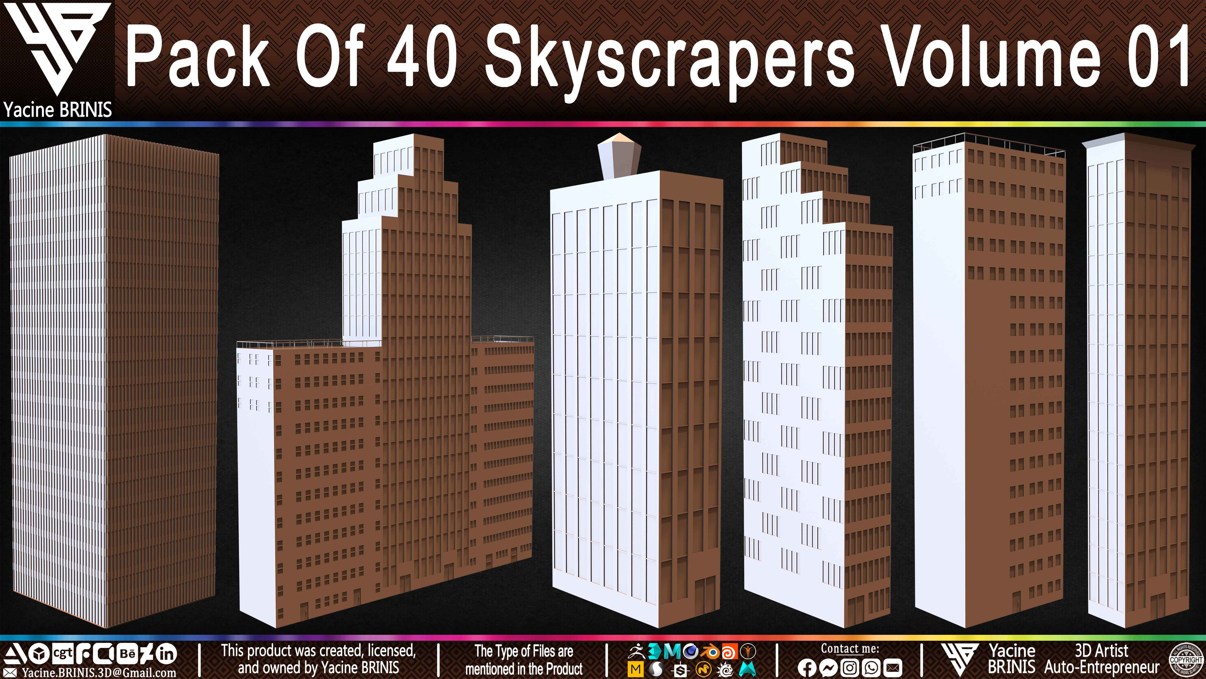 Pack of Skyscrapers Sculpted by Yacine BRINIS Set 010