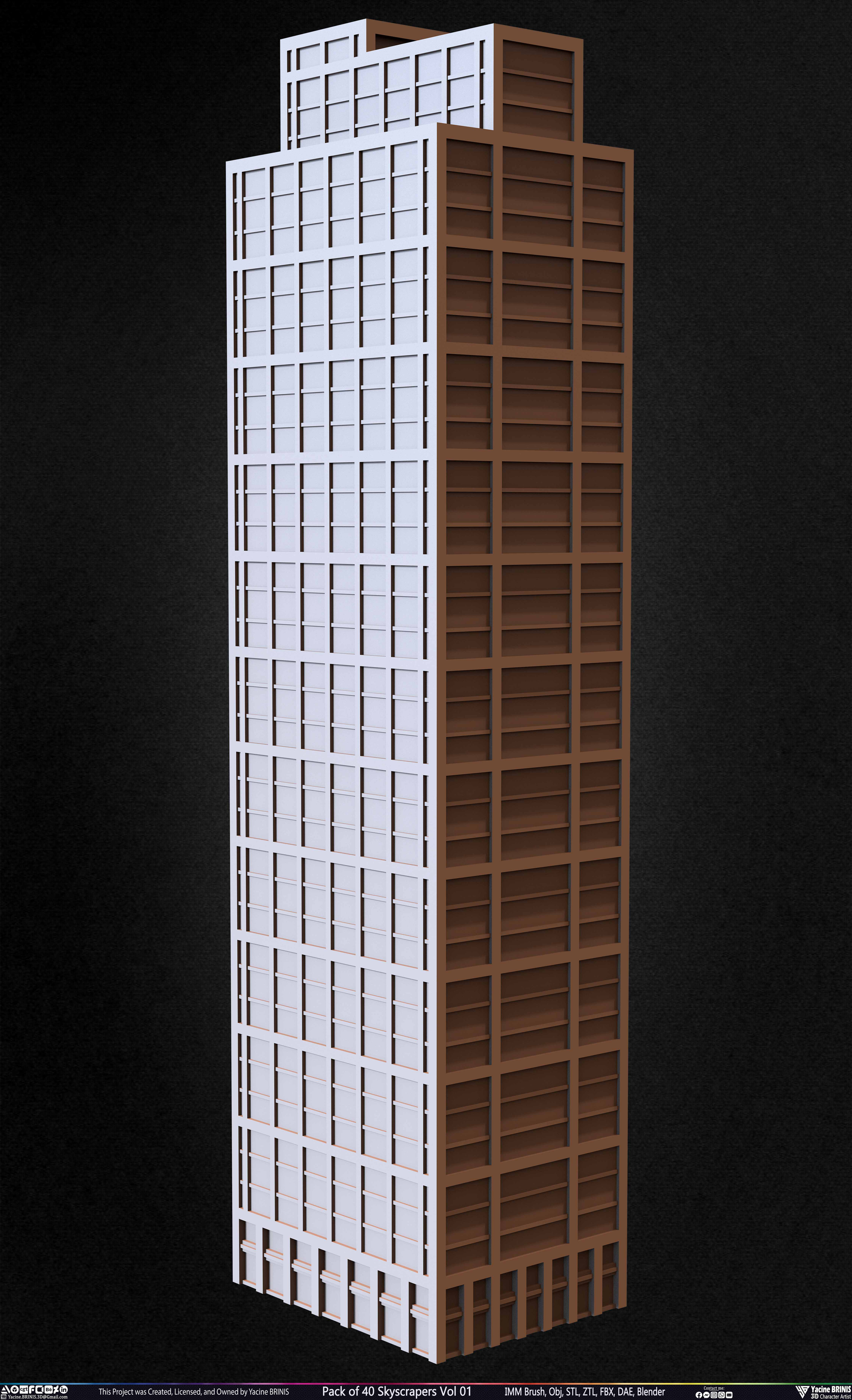 Pack of Skyscrapers Sculpted by Yacine BRINIS Set 017