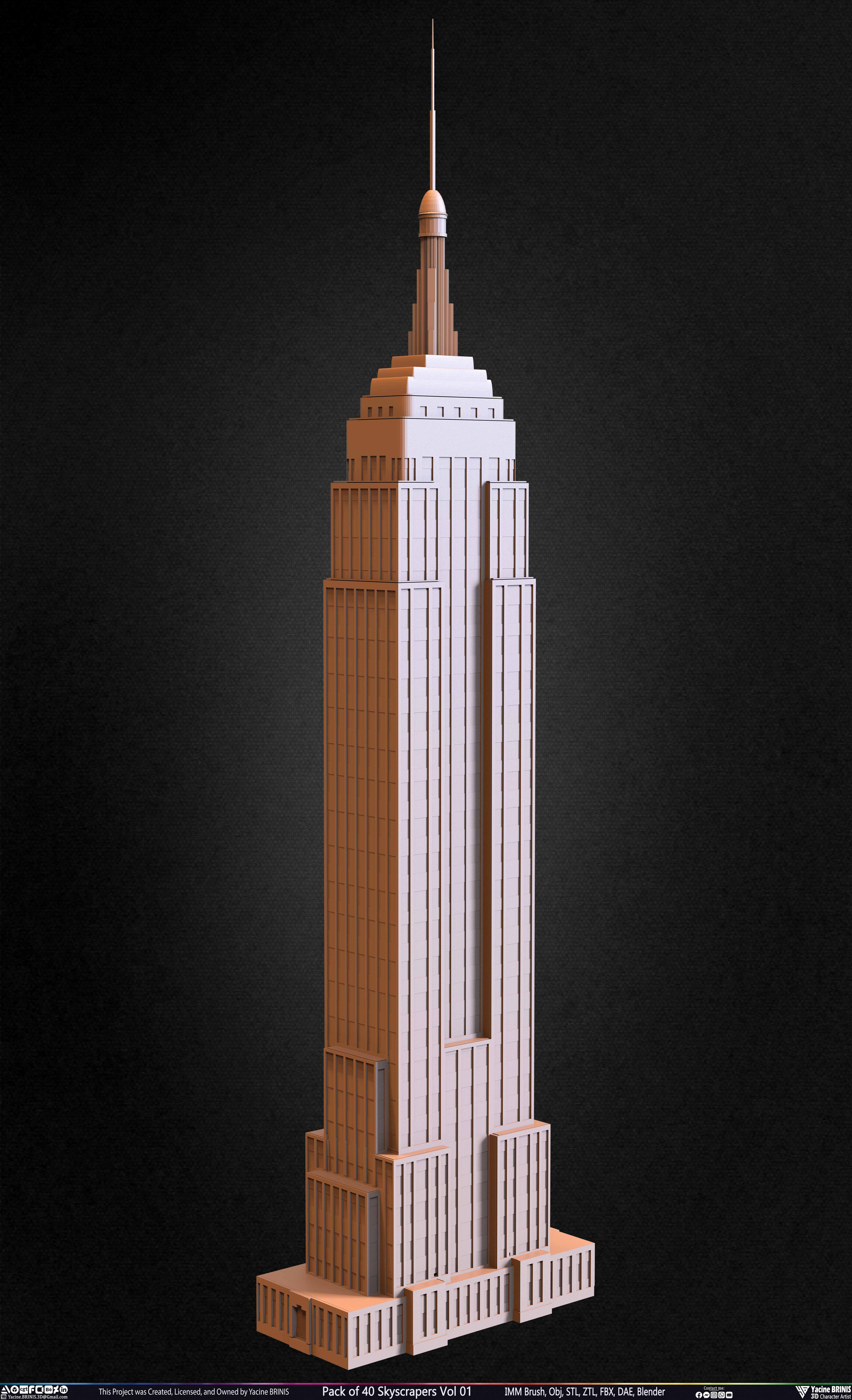Pack of Skyscrapers Sculpted by Yacine BRINIS Set 019