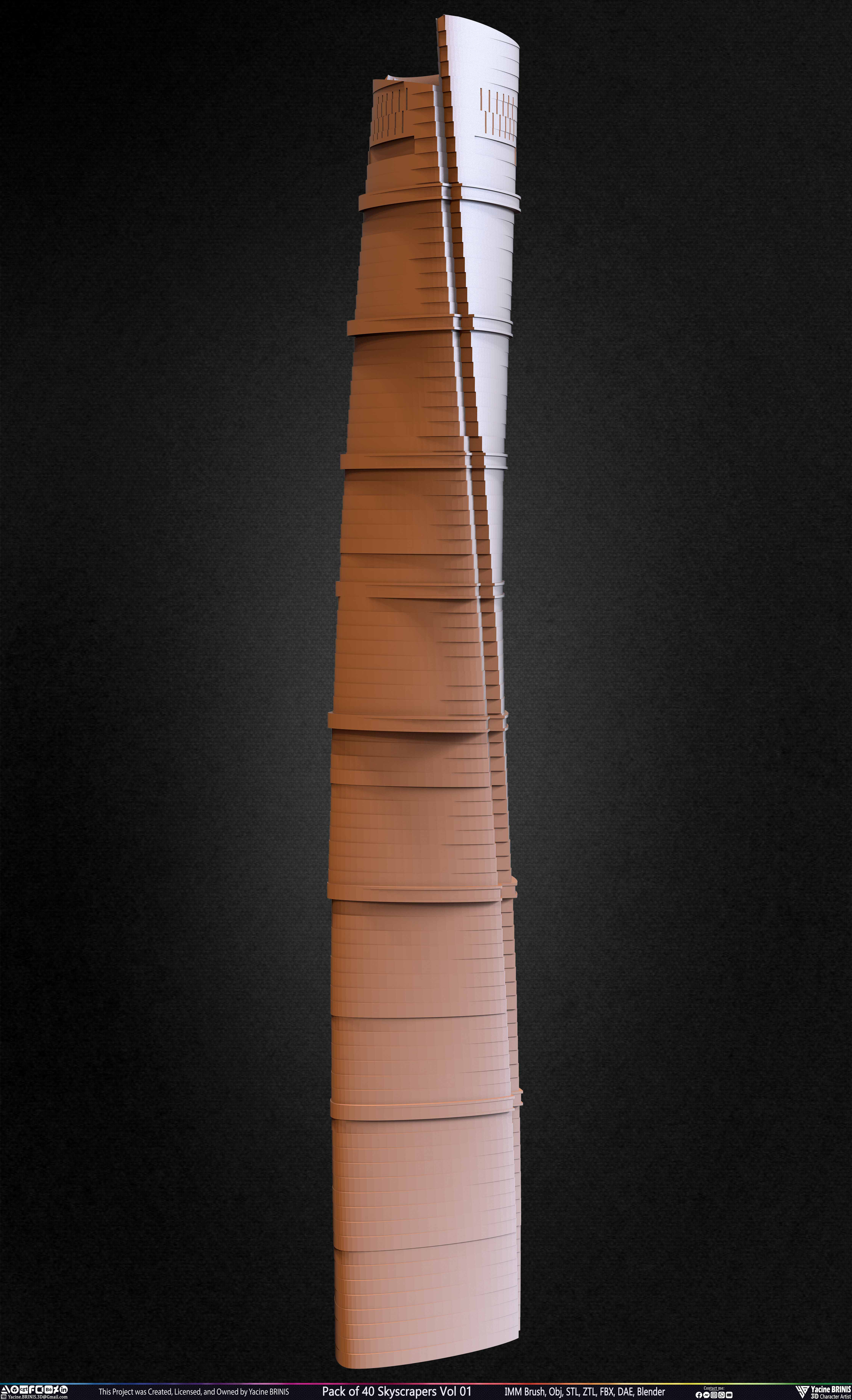 Pack of Skyscrapers Sculpted by Yacine BRINIS Set 020