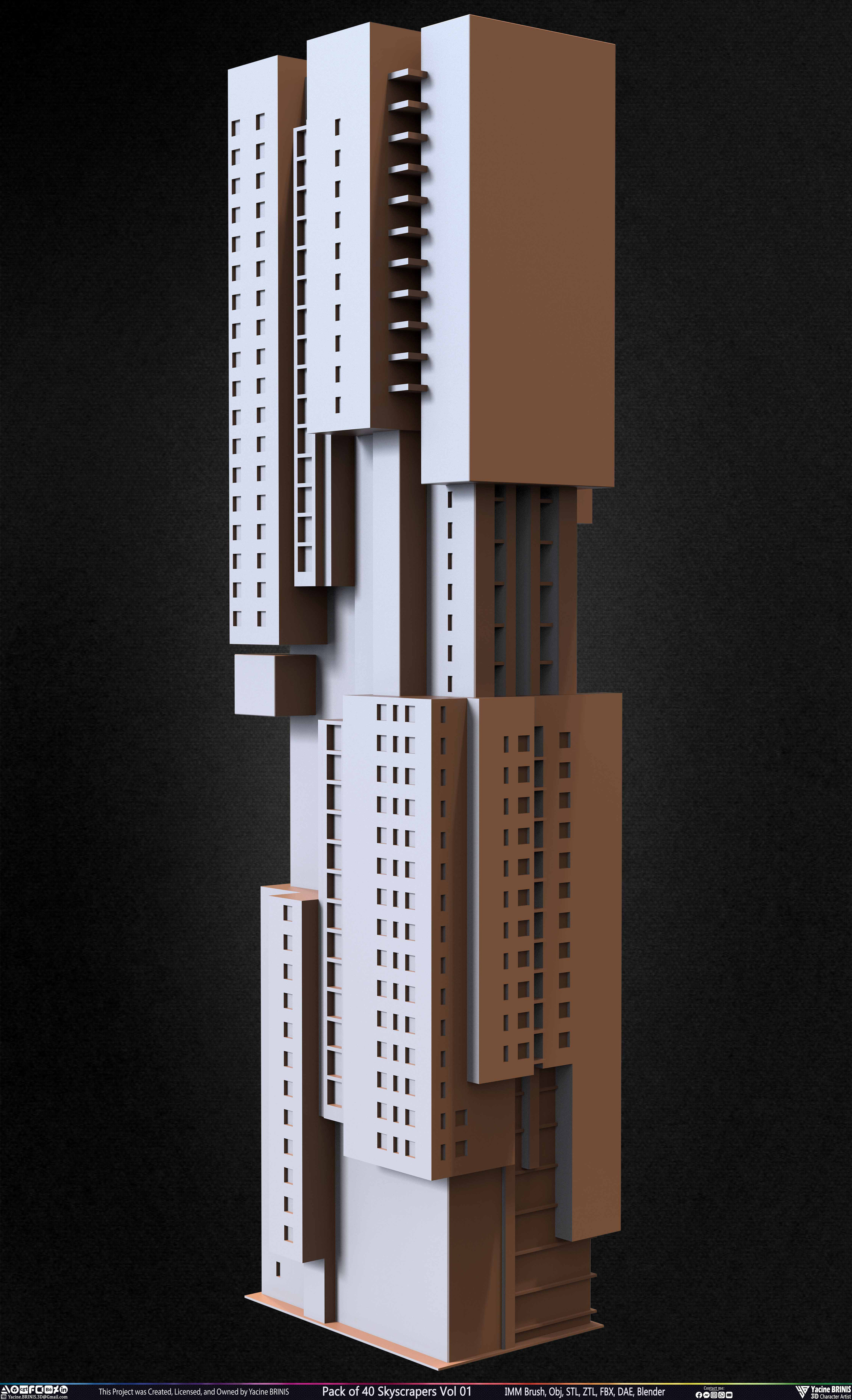 Pack of Skyscrapers Sculpted by Yacine BRINIS Set 028