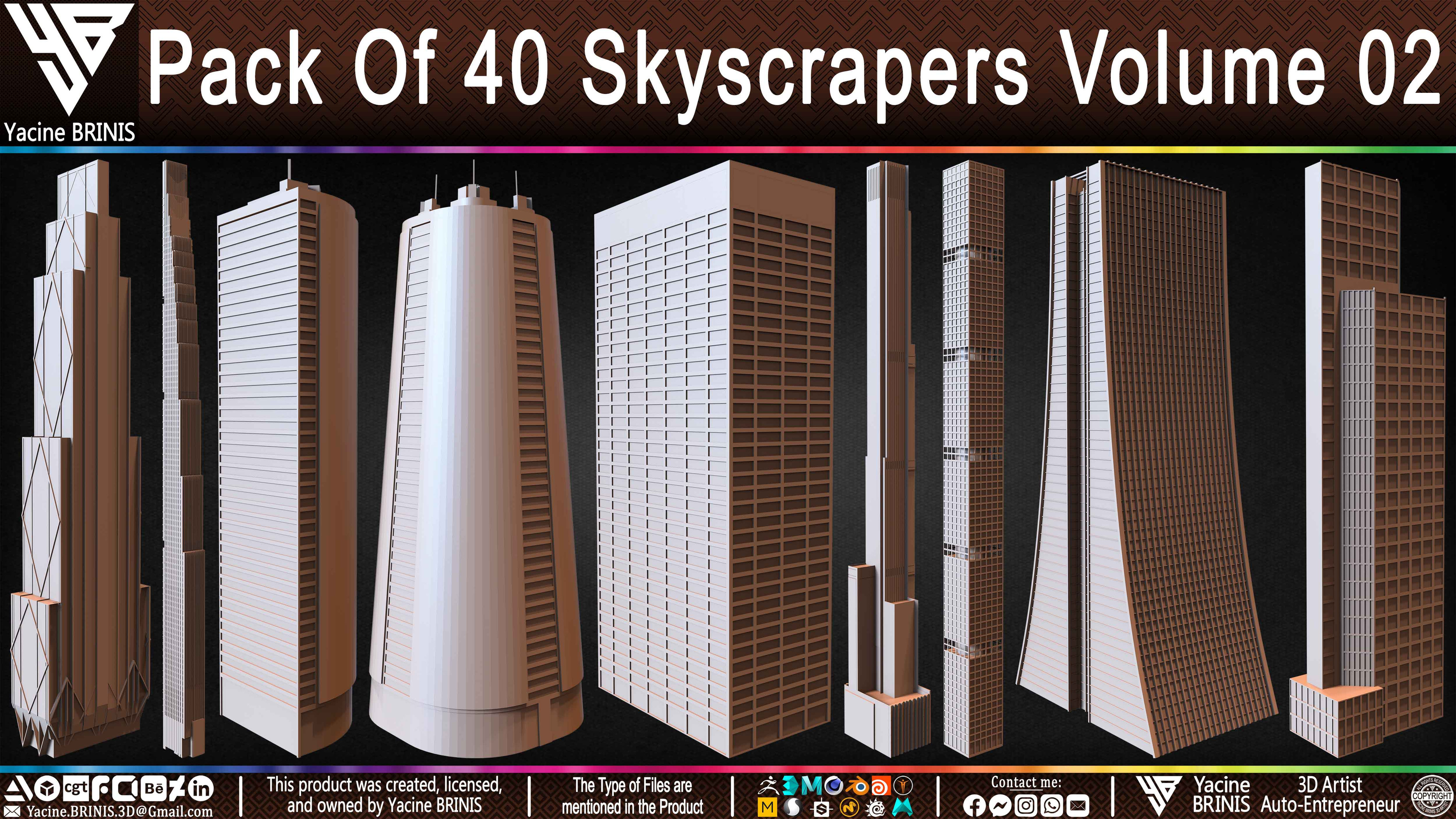 Pack of Skyscrapers Sculpted by Yacine BRINIS Set 035