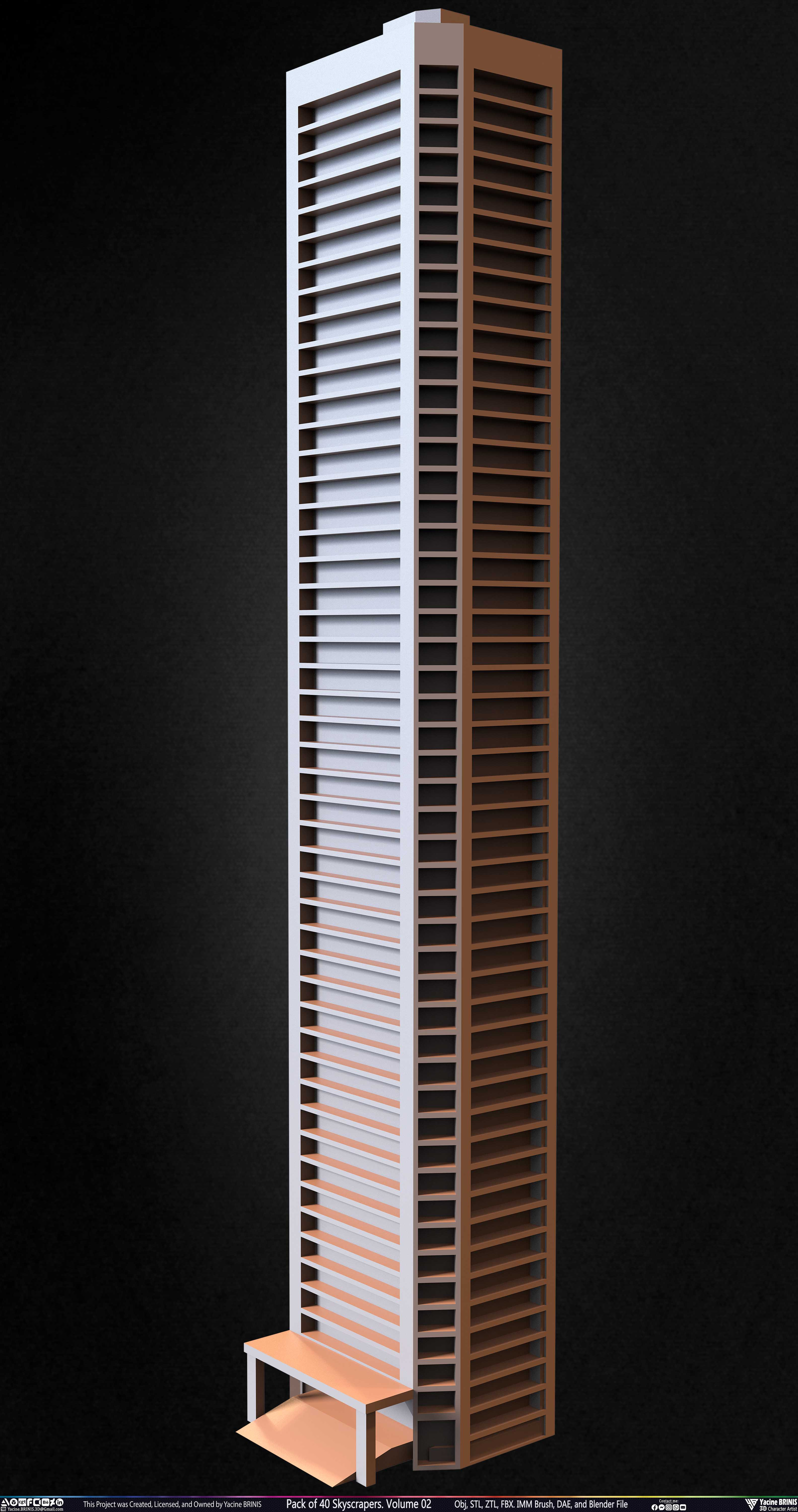 Pack of Skyscrapers Sculpted by Yacine BRINIS Set 039