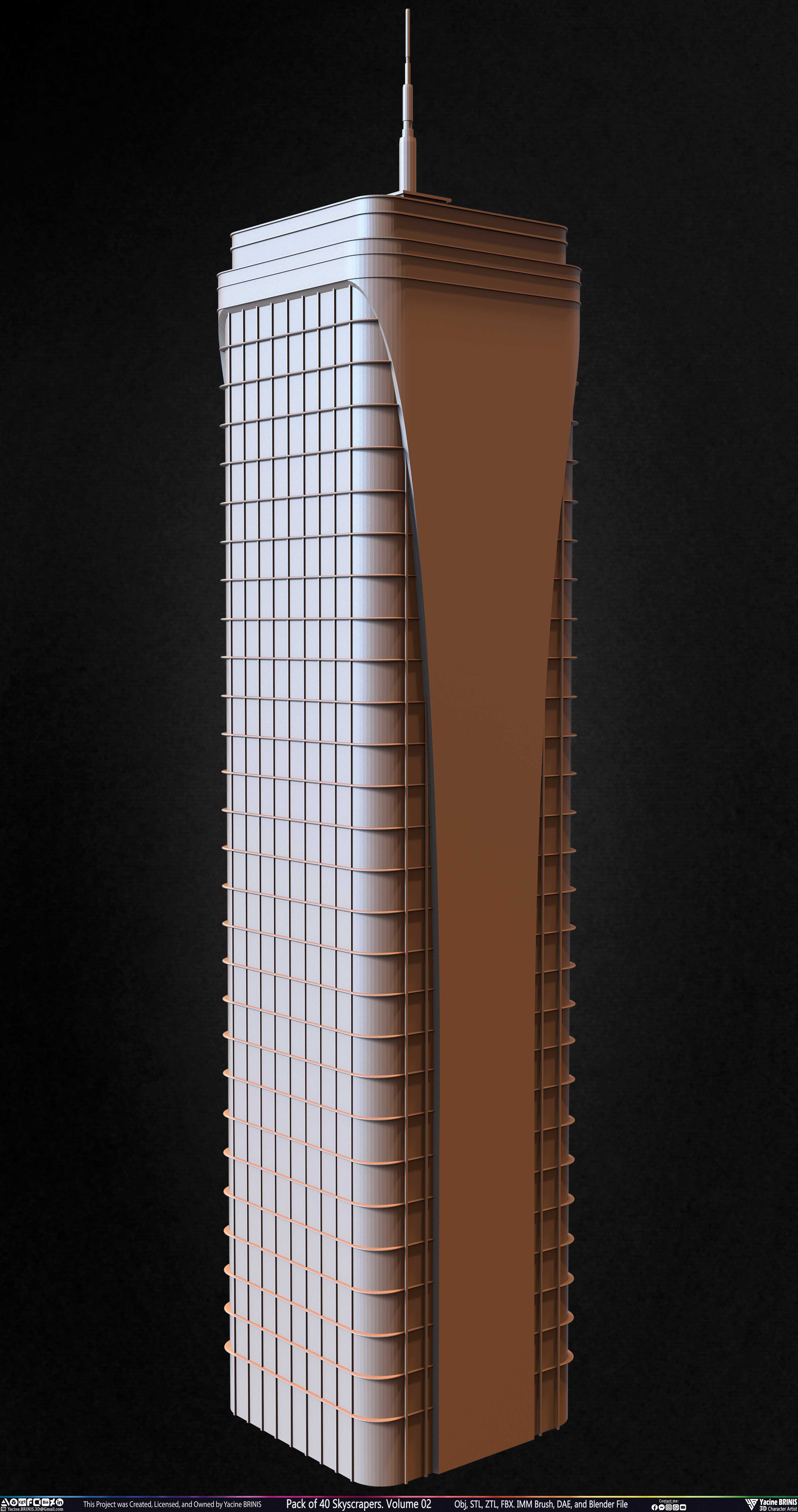 Pack of Skyscrapers Sculpted by Yacine BRINIS Set 040