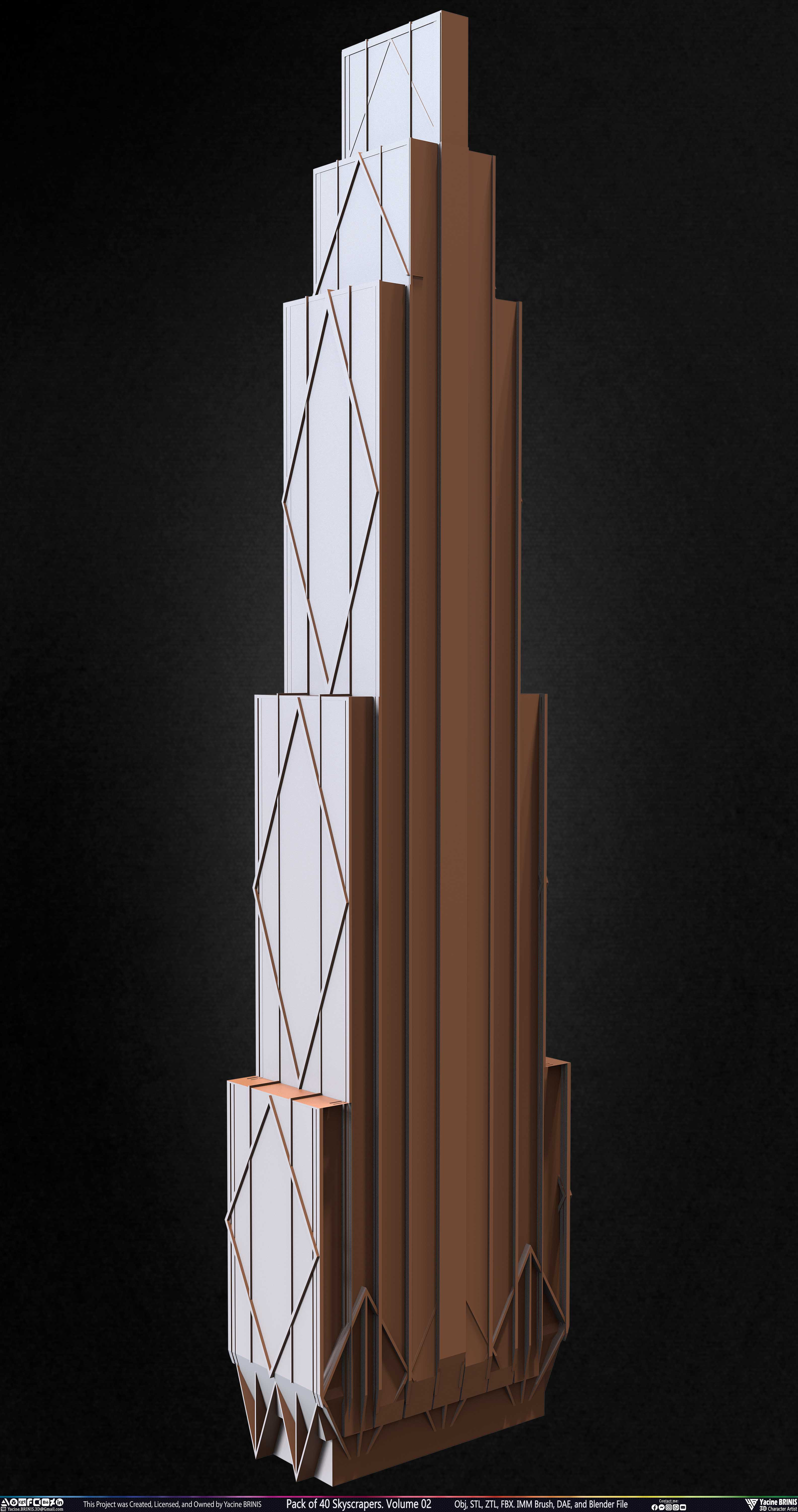 Pack of Skyscrapers Sculpted by Yacine BRINIS Set 041