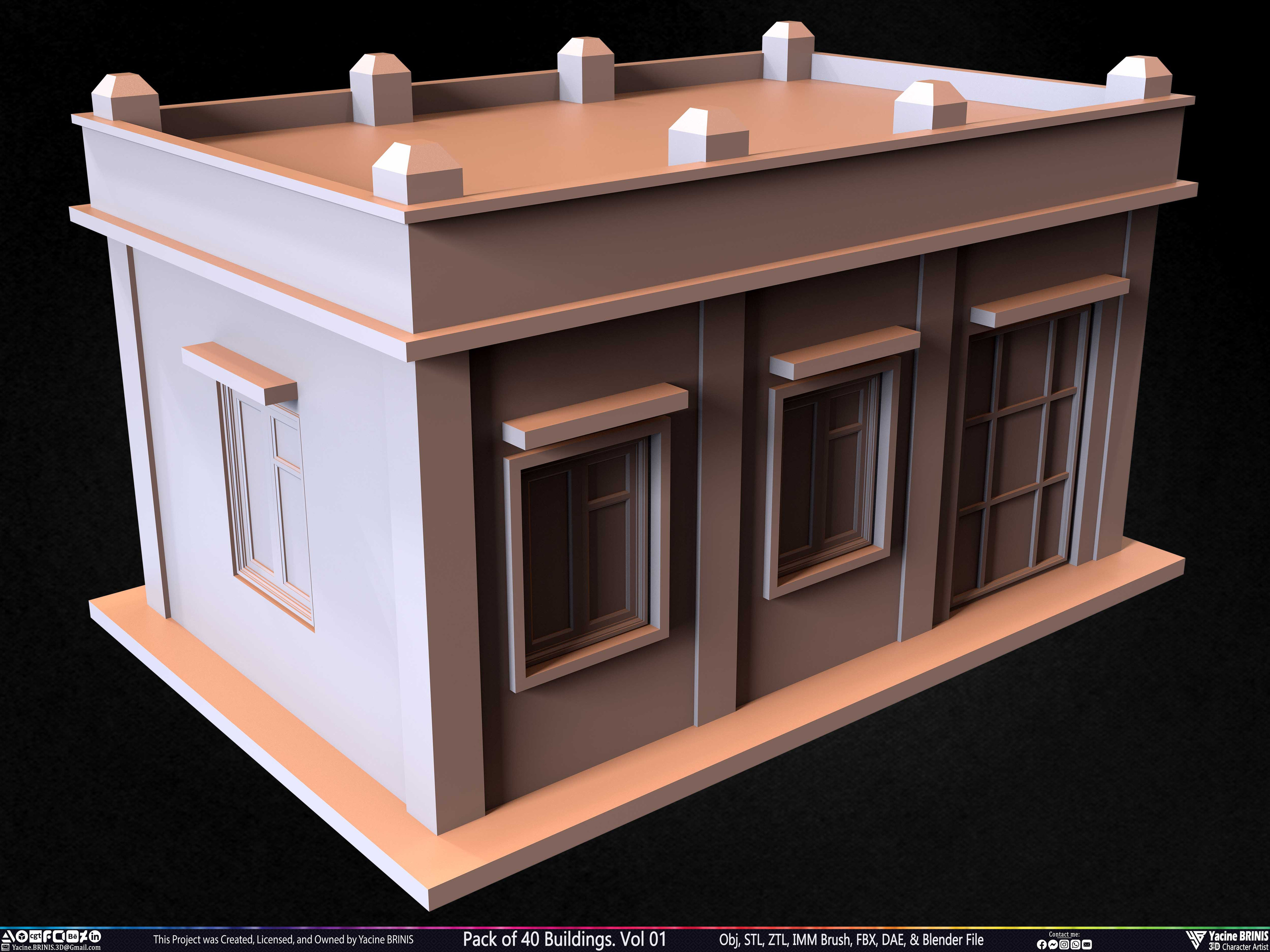 Pack of Buildings Sculpted by Yacine BRINIS Set 001