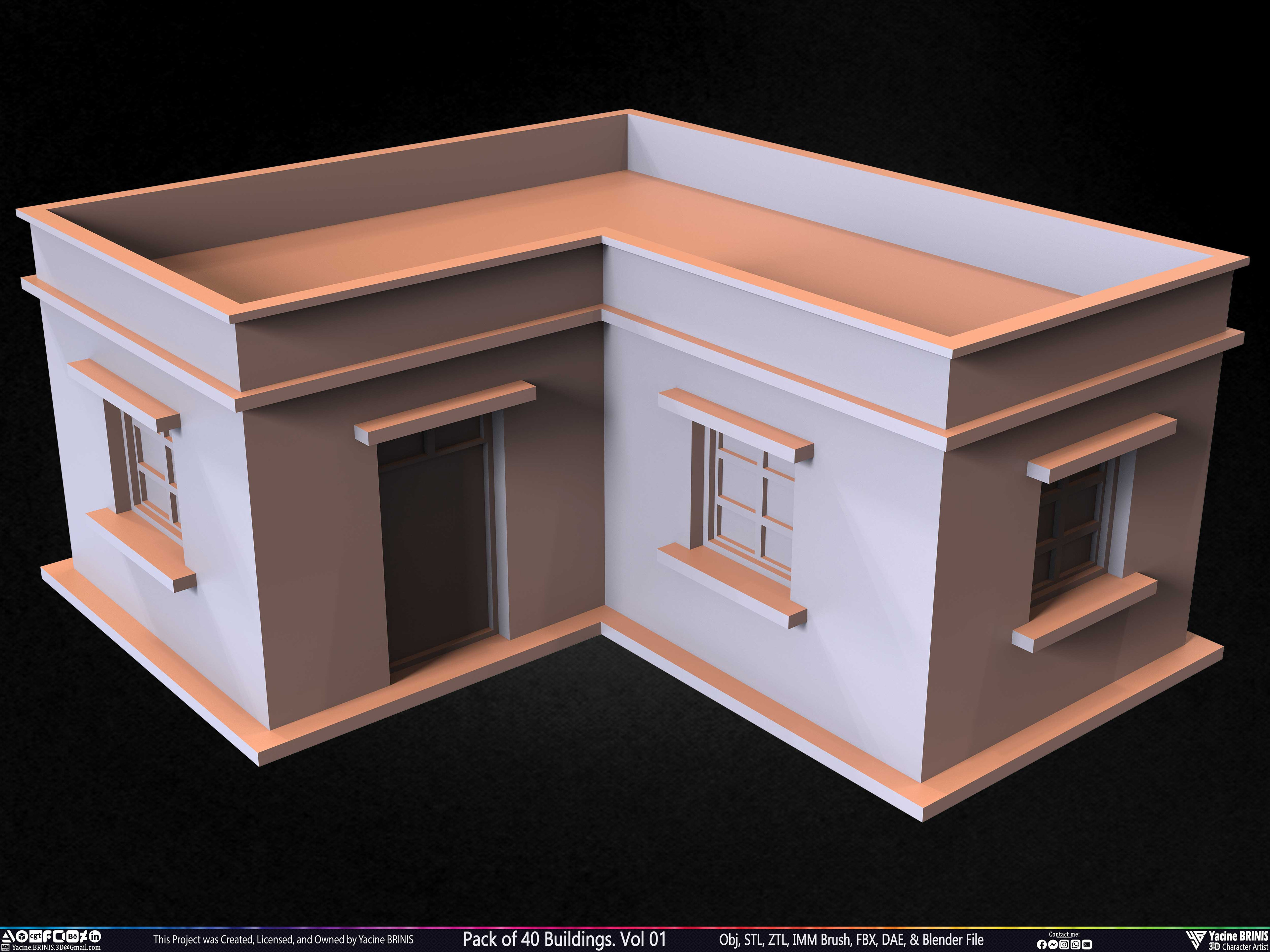 Pack of Buildings Sculpted by Yacine BRINIS Set 003
