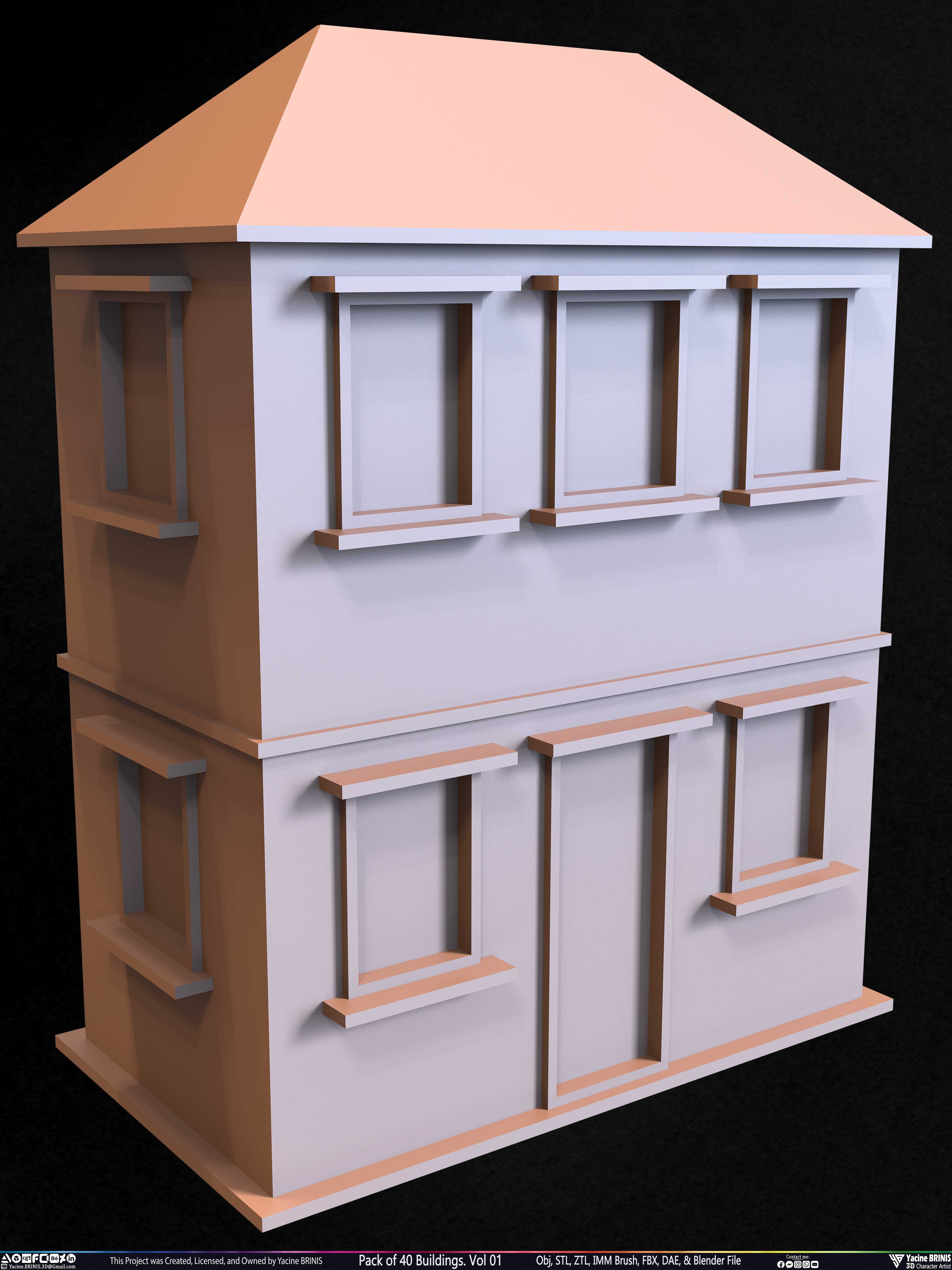 Pack of Buildings Sculpted by Yacine BRINIS Set 008