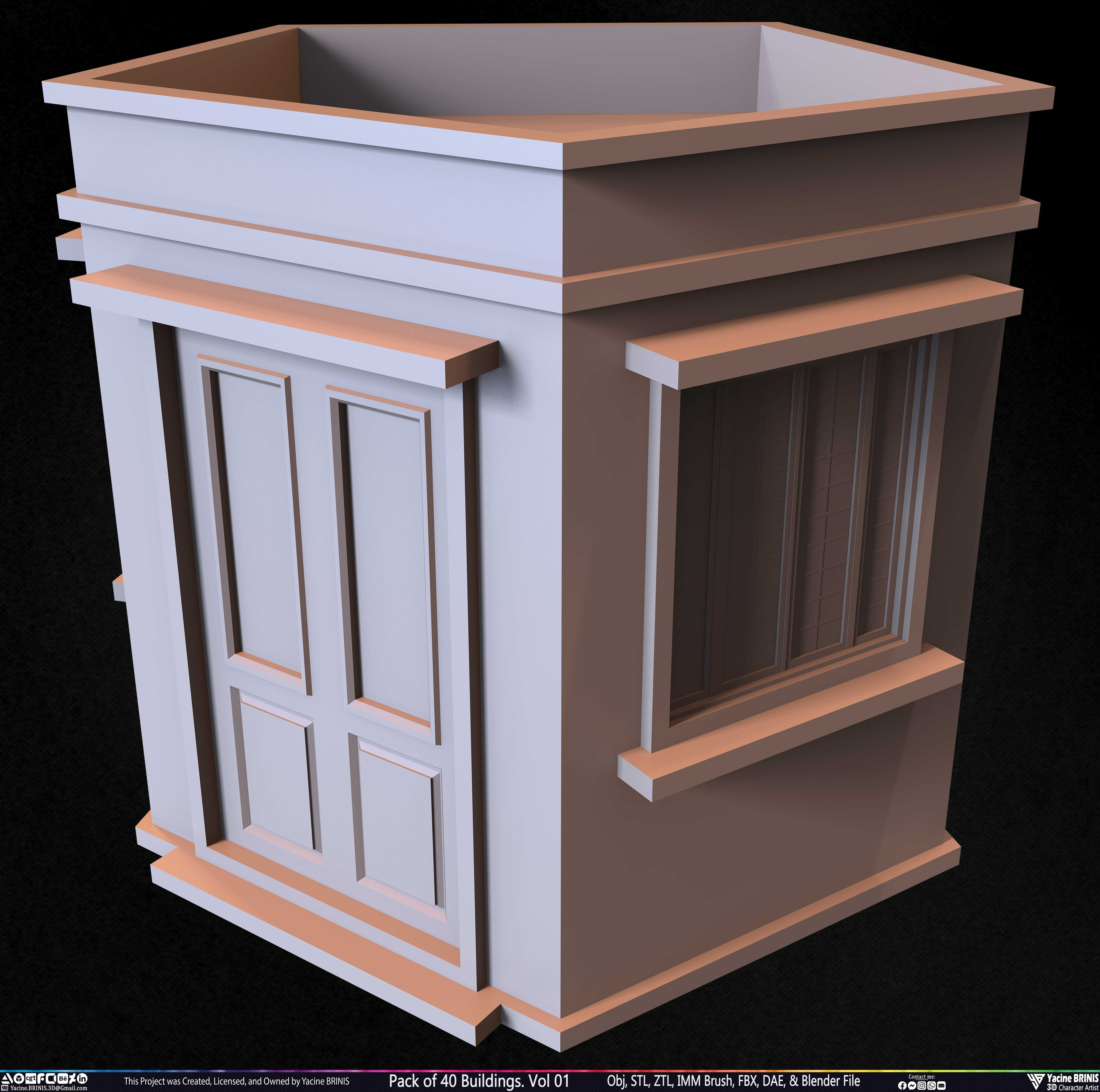 Pack of Buildings Sculpted by Yacine BRINIS Set 014