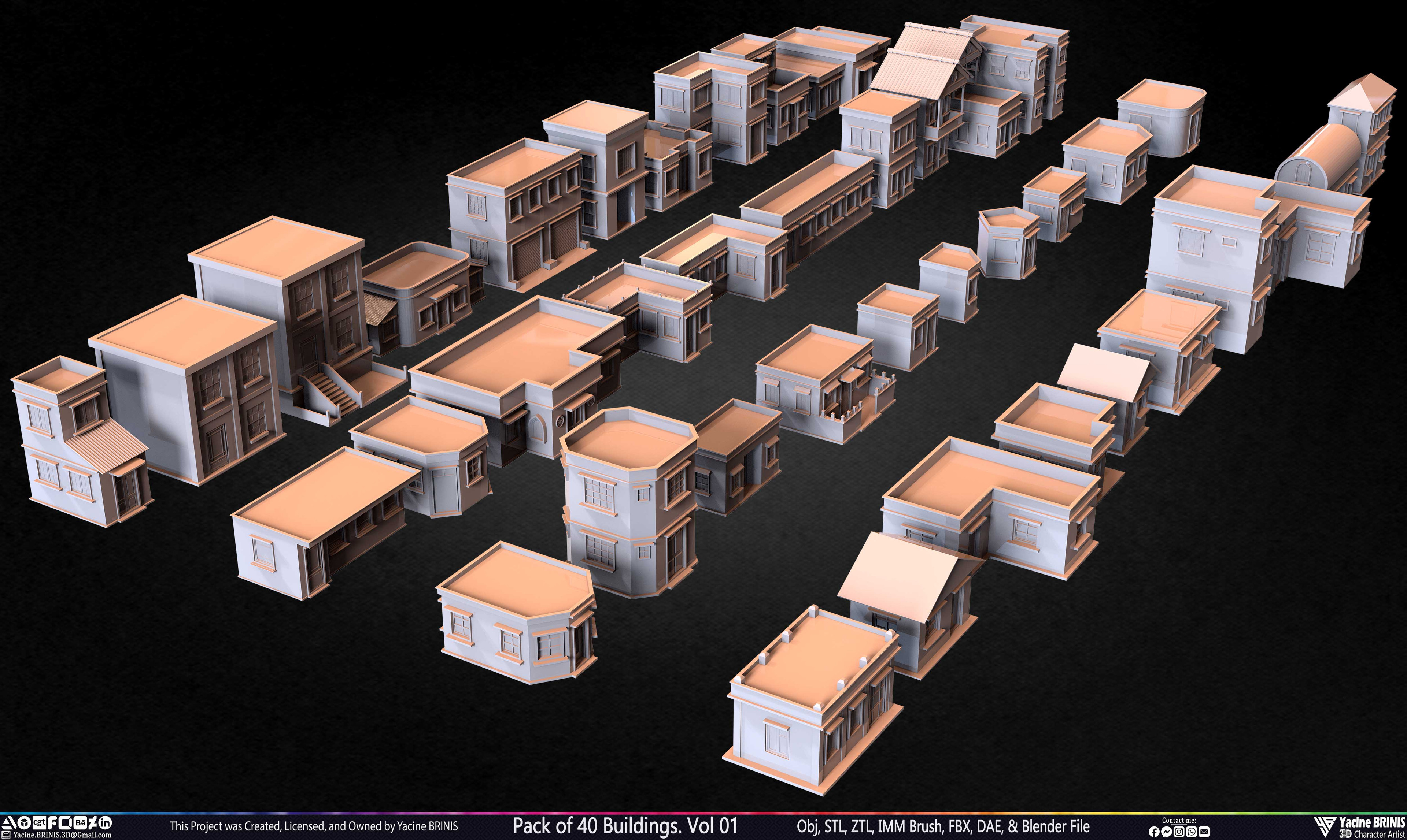 Pack of Buildings Sculpted by Yacine BRINIS Set 022