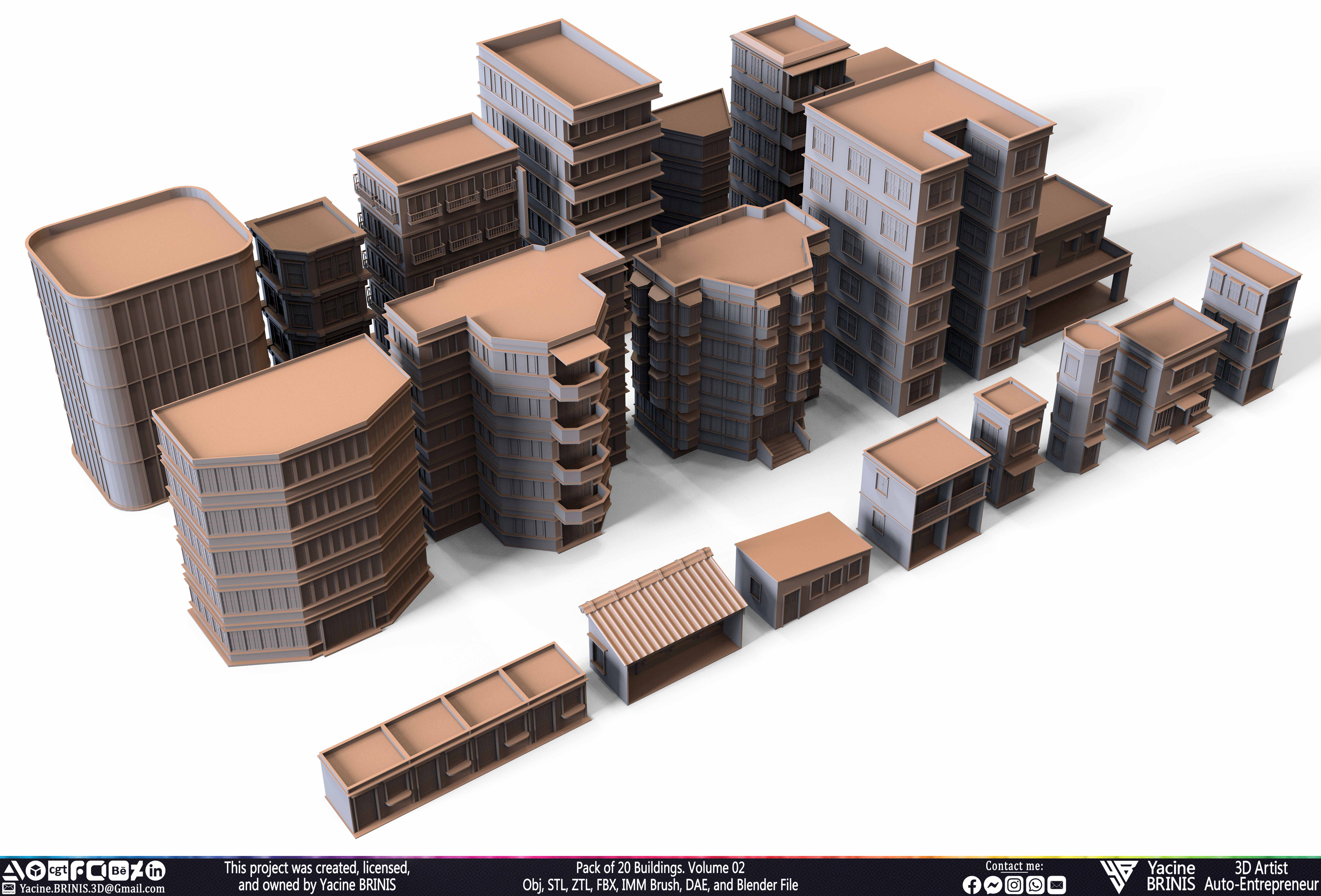 Pack of Buildings Sculpted by Yacine BRINIS Set 026