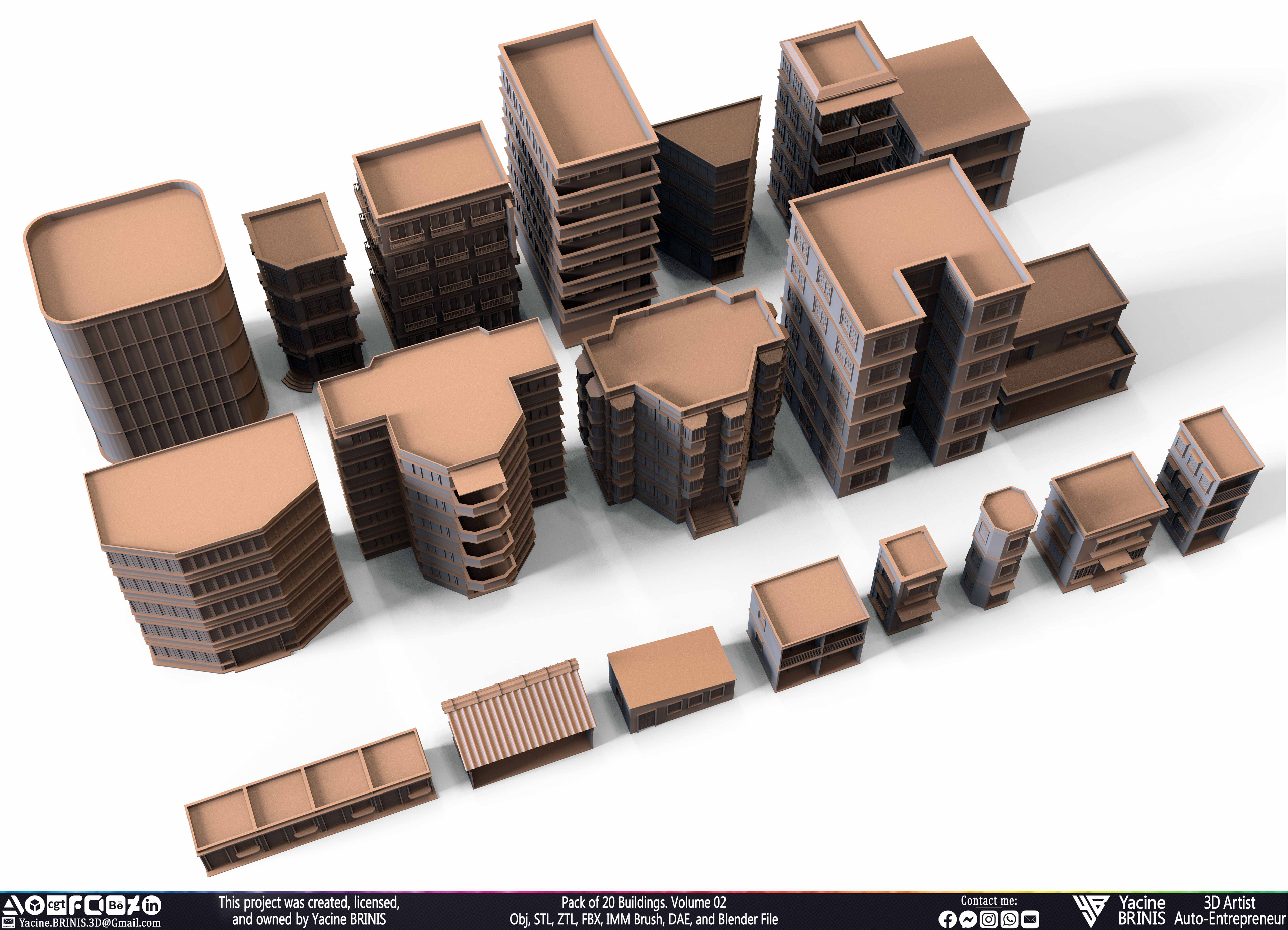 Pack of Buildings Sculpted by Yacine BRINIS Set 027