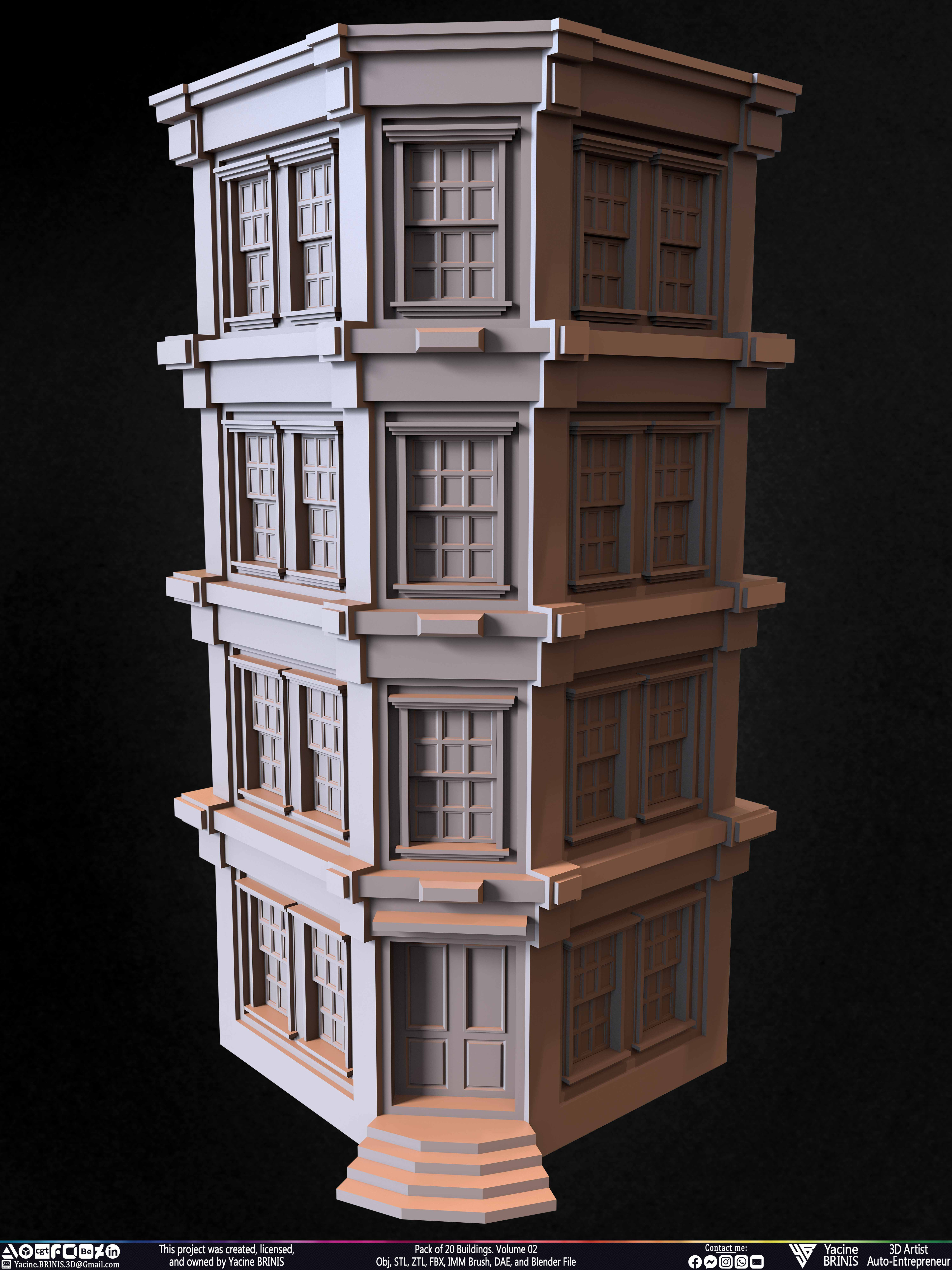 Pack of Buildings Sculpted by Yacine BRINIS Set 037