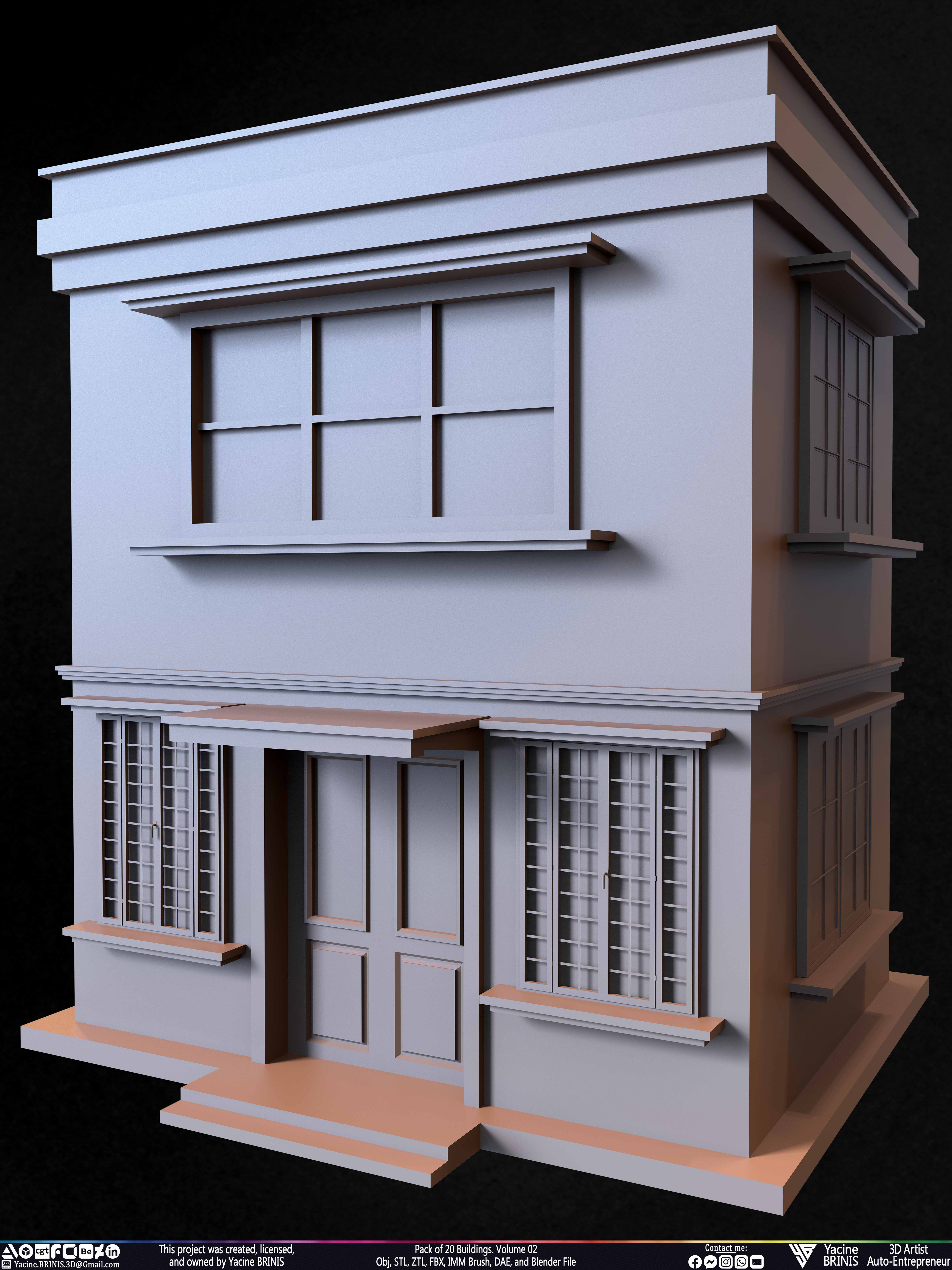Pack of Buildings Sculpted by Yacine BRINIS Set 044