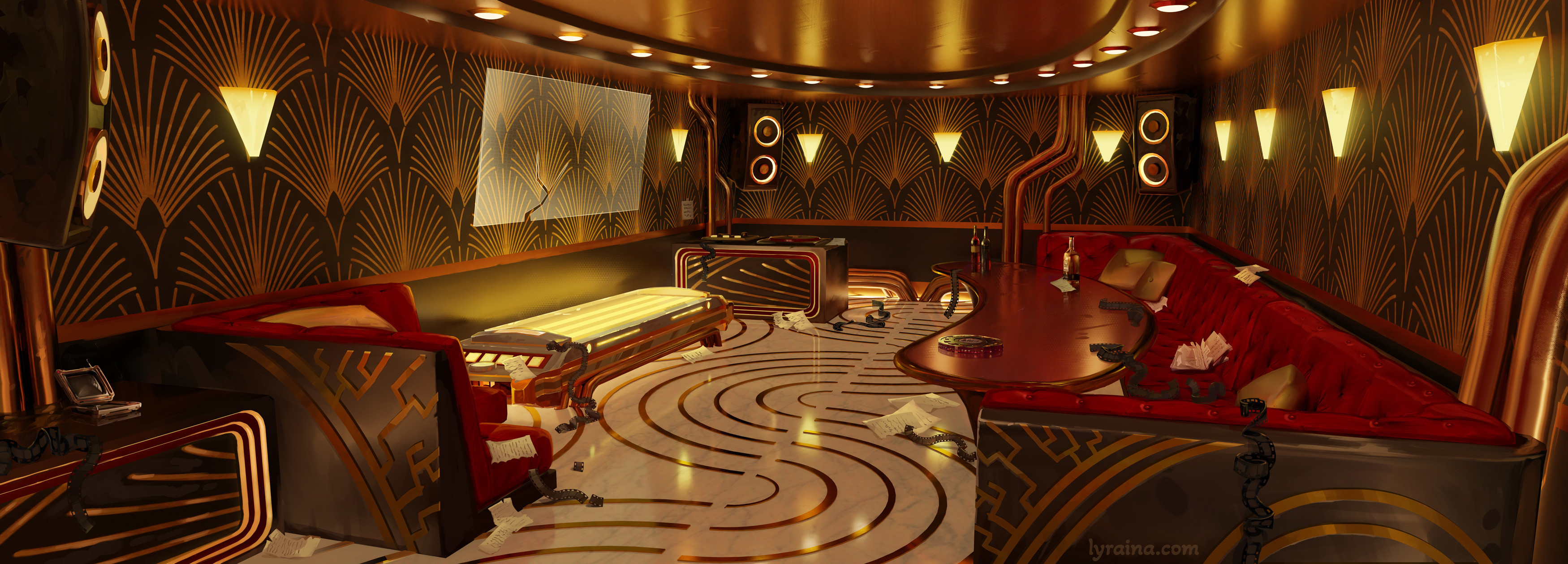 Viewing Room in the Party: 3D base by Max Wilson, painted by me. 