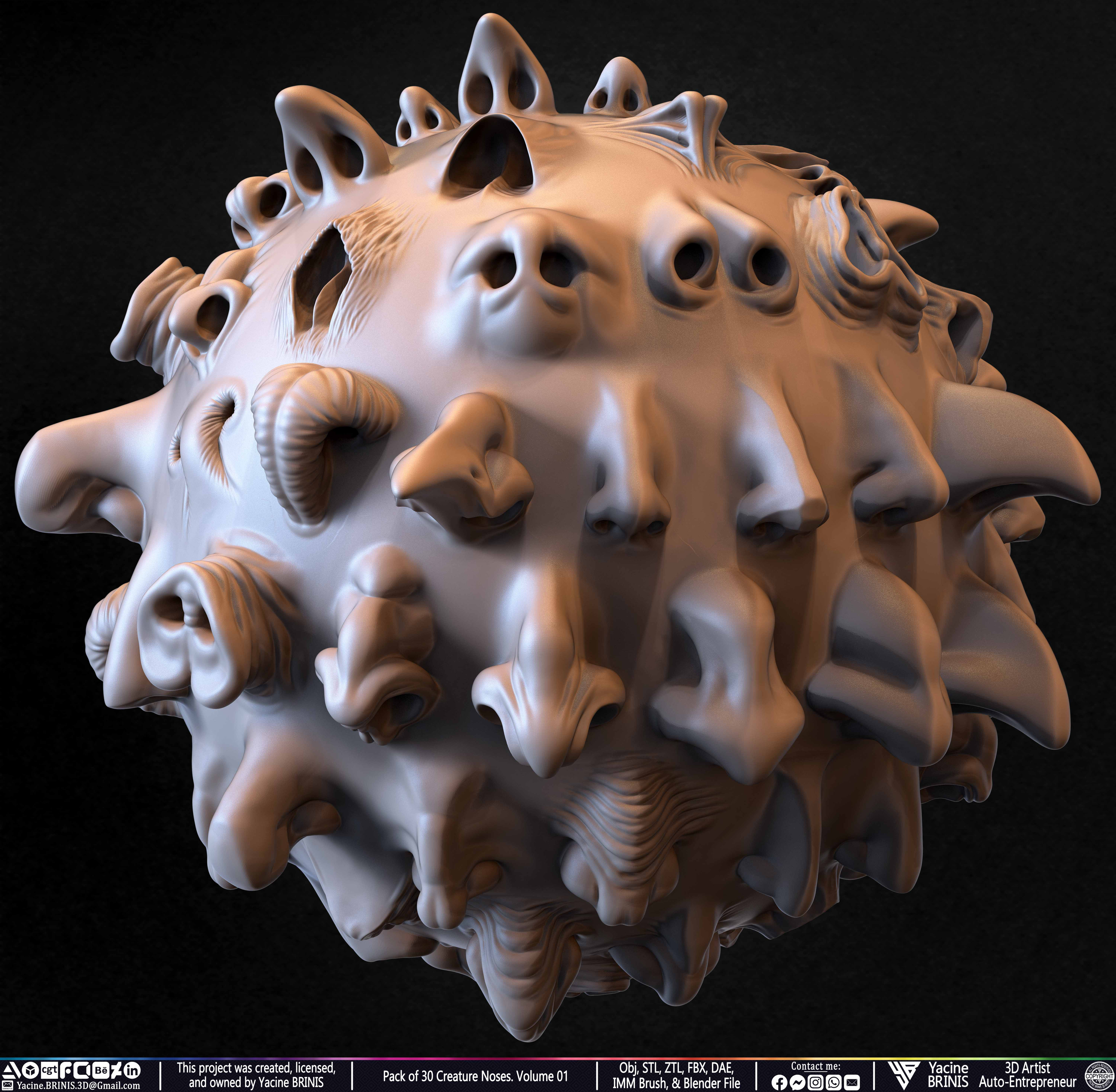 Creature Nose VDM Brush Volume 01 Sculpted by Yacine BRINIS Set 007