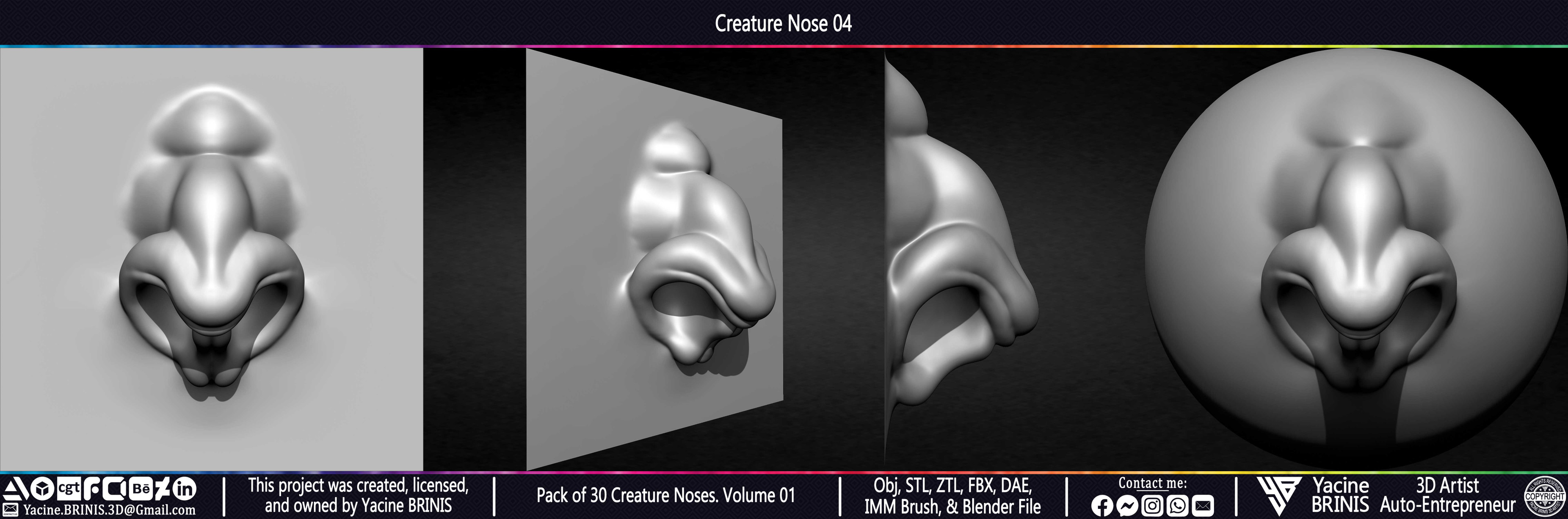 Creature Nose VDM Brush Volume 01 Sculpted by Yacine BRINIS Set 012