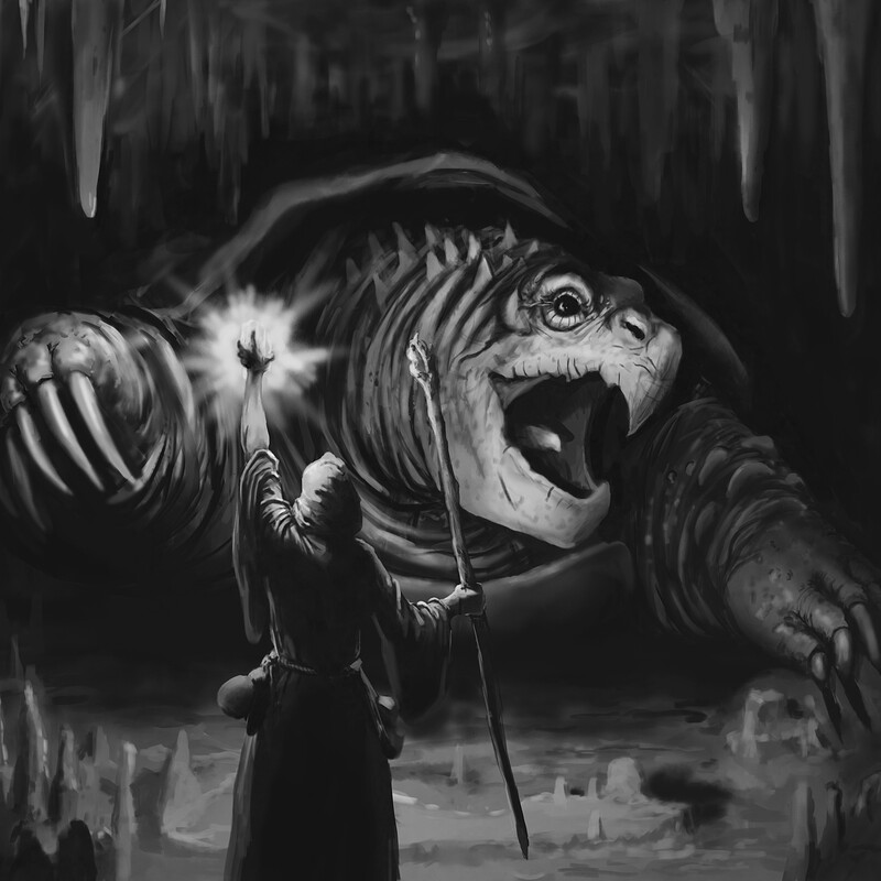 Wizard vs Giant Turtle