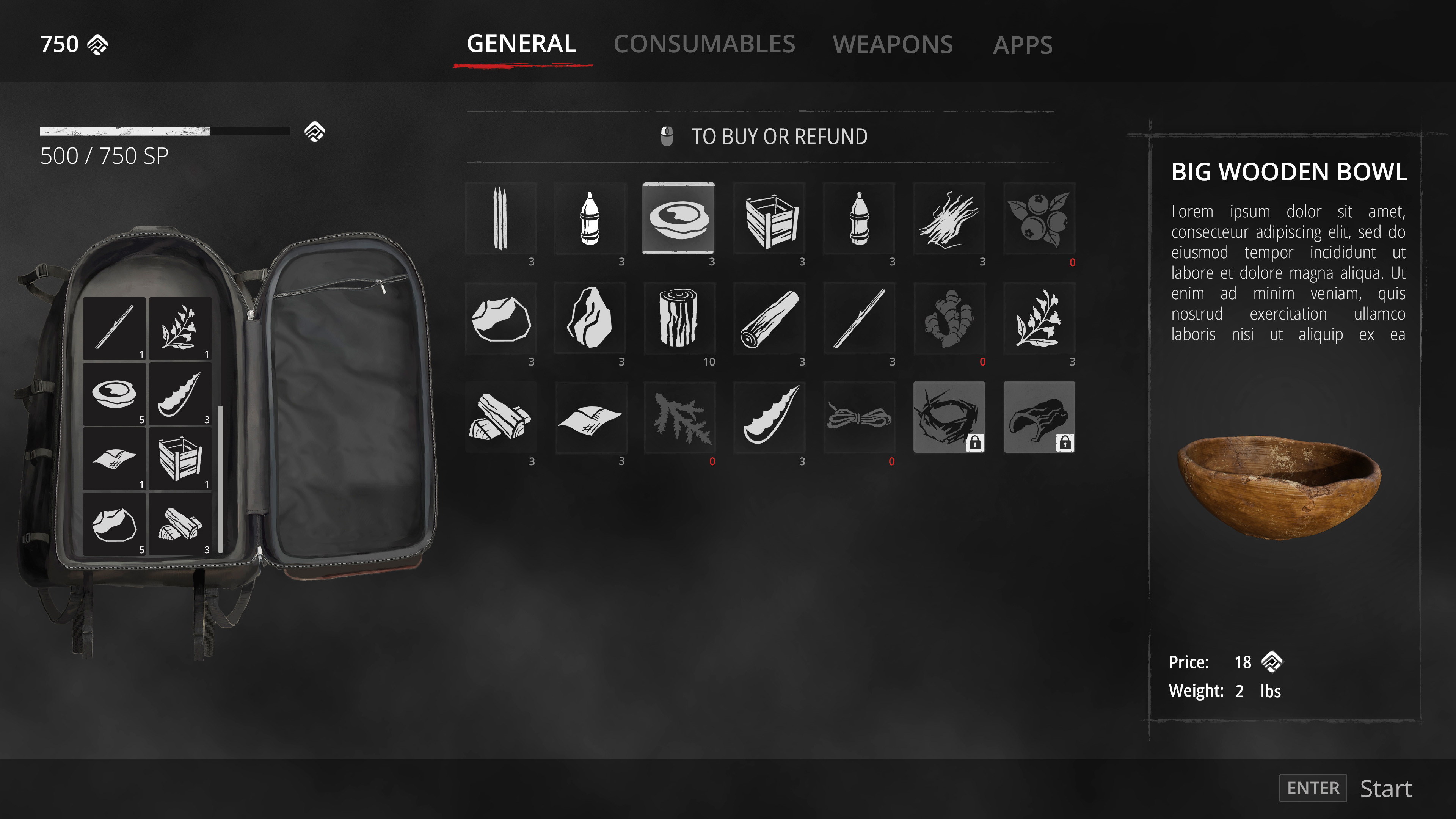 While tha backpack is used as part of diegetic UI in the game, it's also present in some of the menu screens.