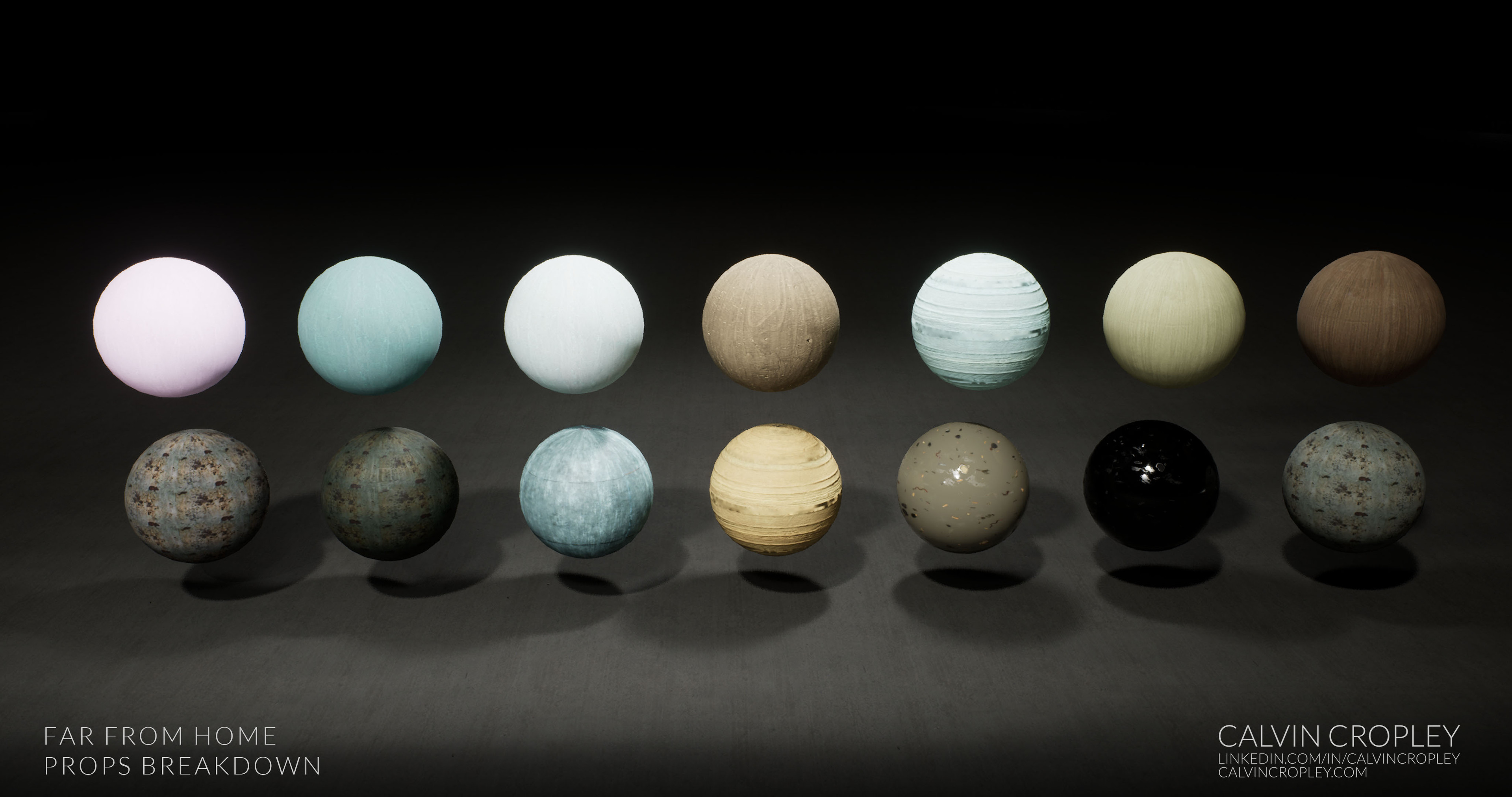 Carefully crafted material sets with physically accurate textures, demonstrating a range of surfaces for diverse applications.