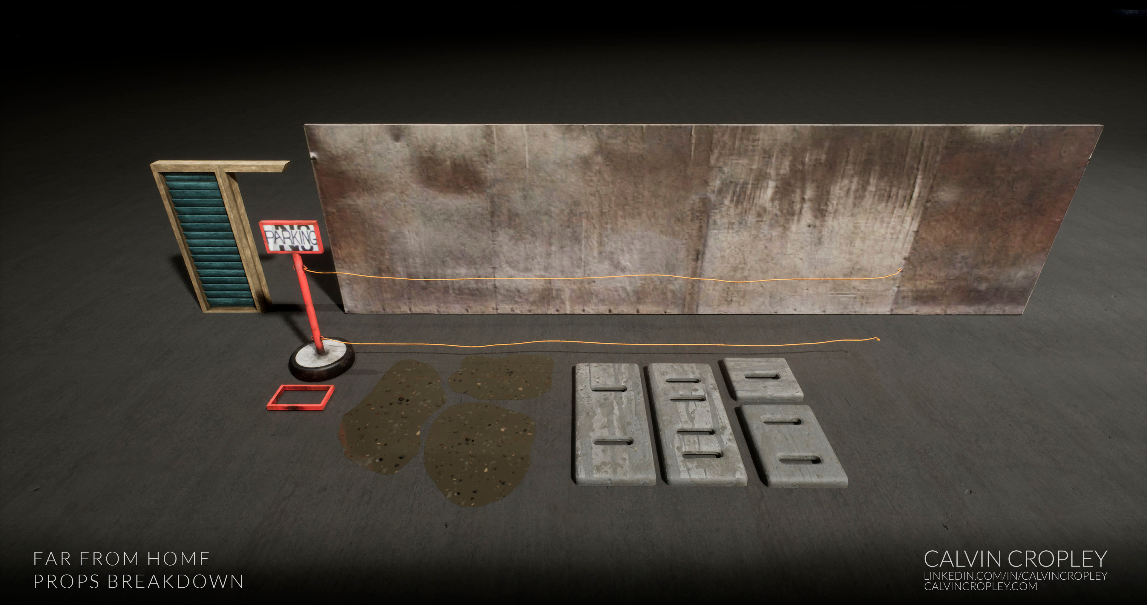 Game-ready concrete and urban street props are built for detailed close-ups and seamless scene integration.