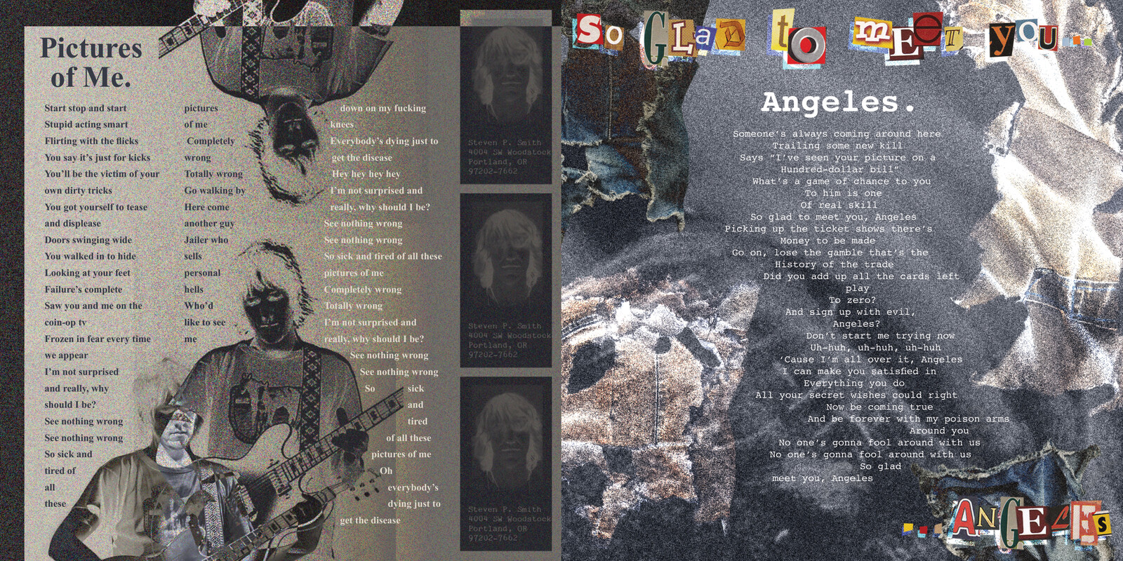 Pages 5-6 of internal lyric flipbook