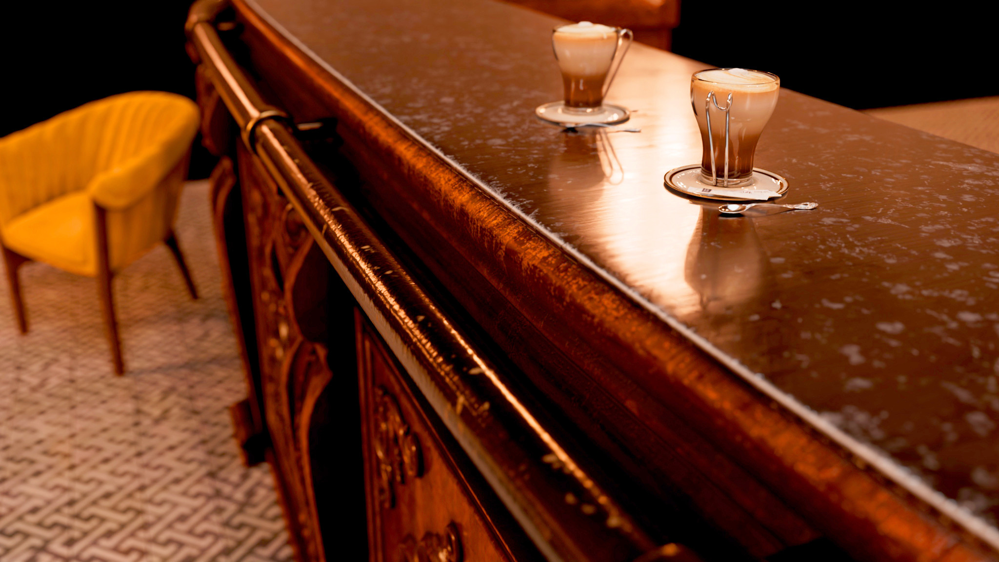 Cafe bar rendered in Arnold for Maya