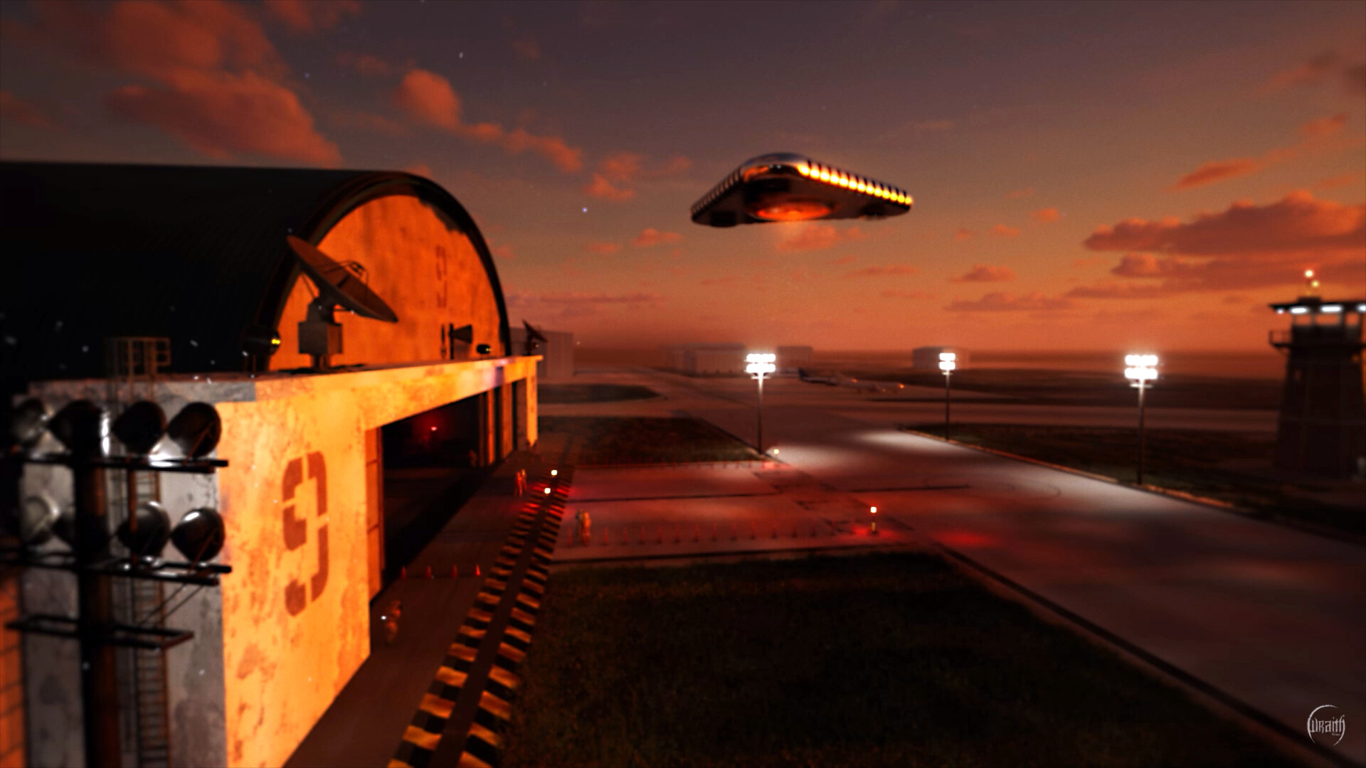 Art of Joseph Alexander Wraith - TR-3B Test Flight