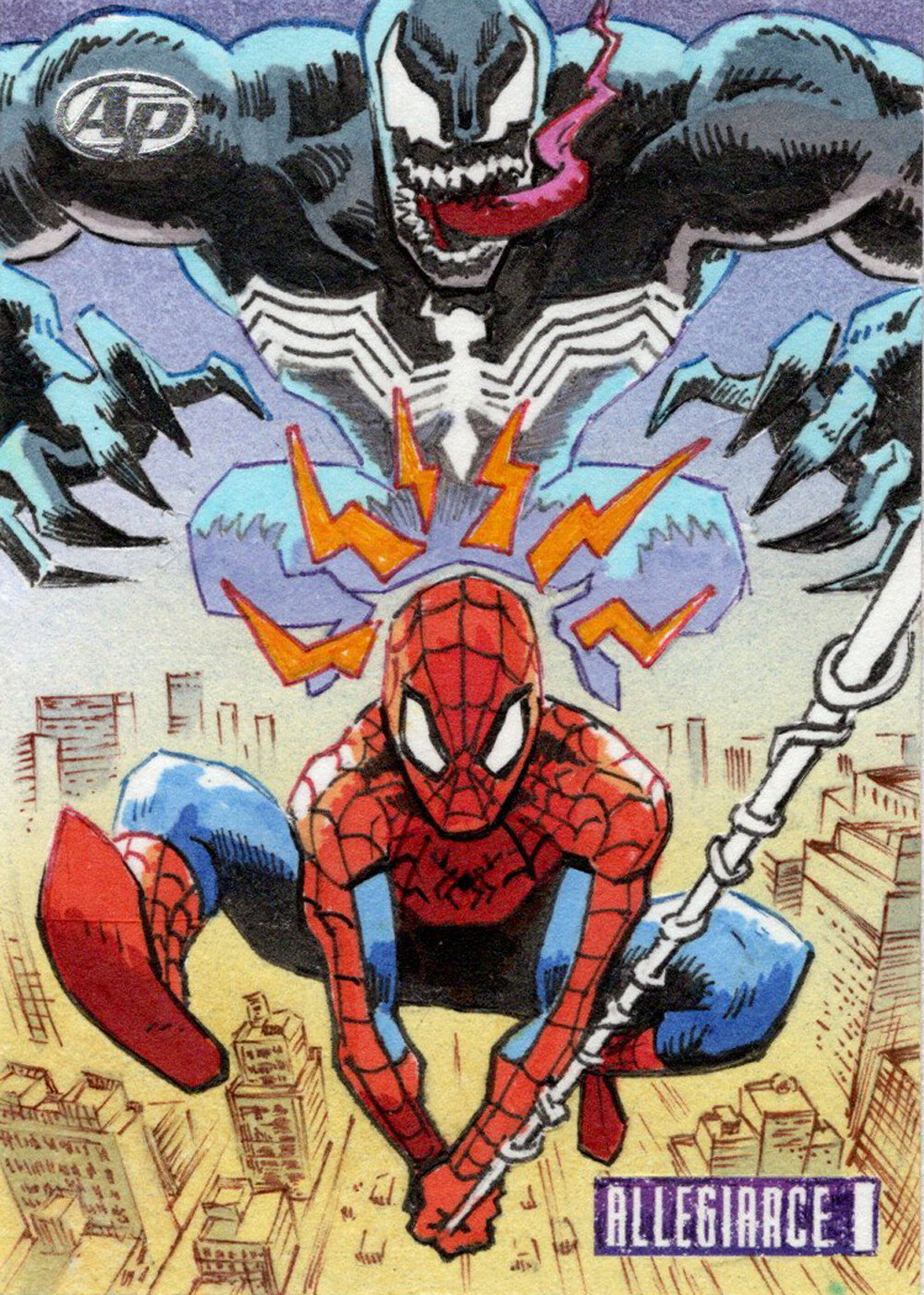 Spider-Man Venom Upper Deck Infinity Trilogy Marvel Allegiance Sketch Card Artist Proof