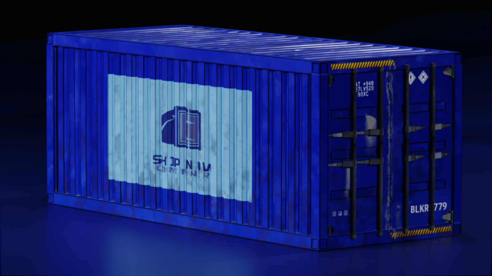 Cartoon Cargo Container Blue