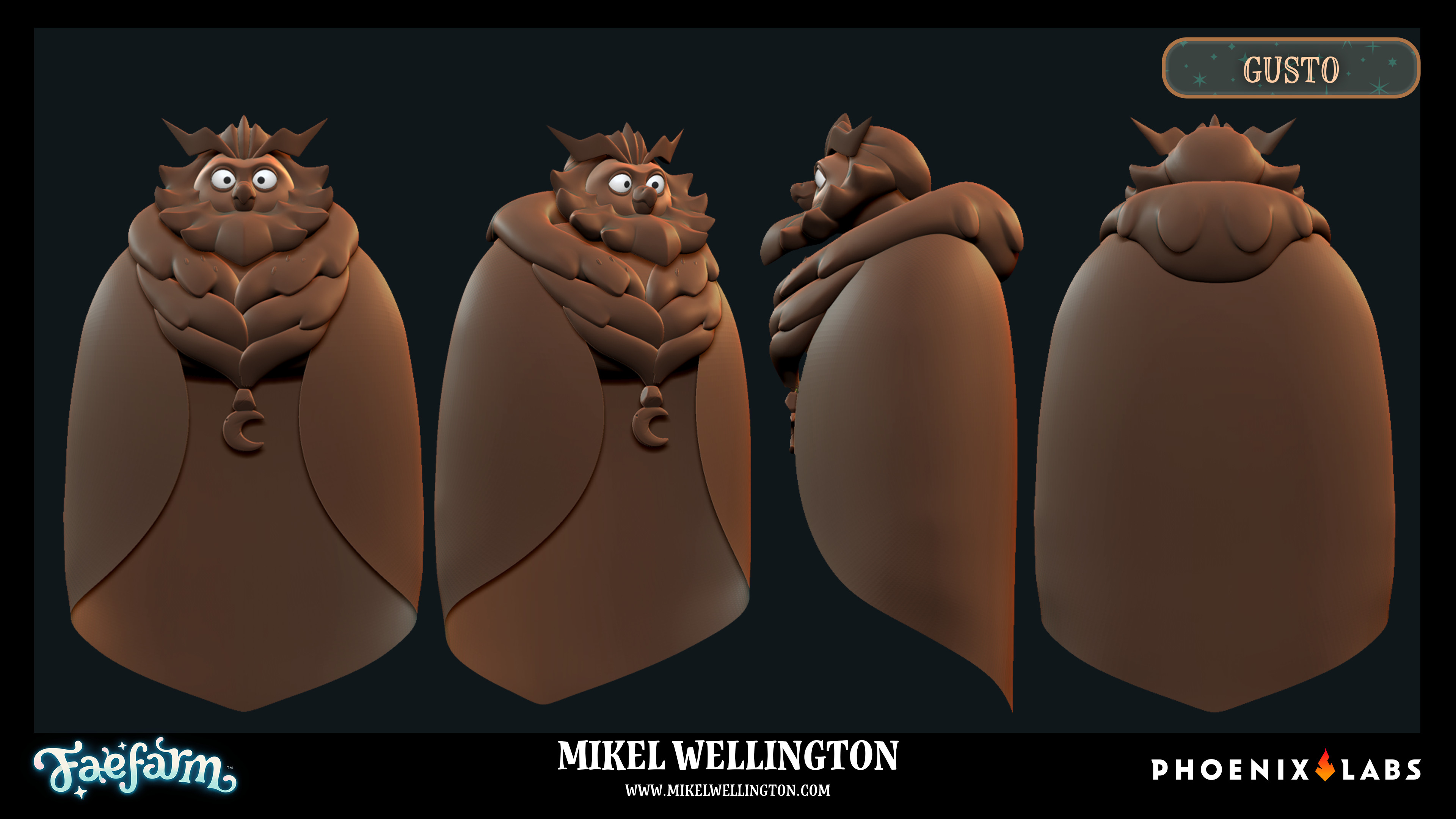 The main NPC of Skies of Azoria! This is Gusto! 

Sculpt - Mikel Wellington
Original Concept : Michelle Ang