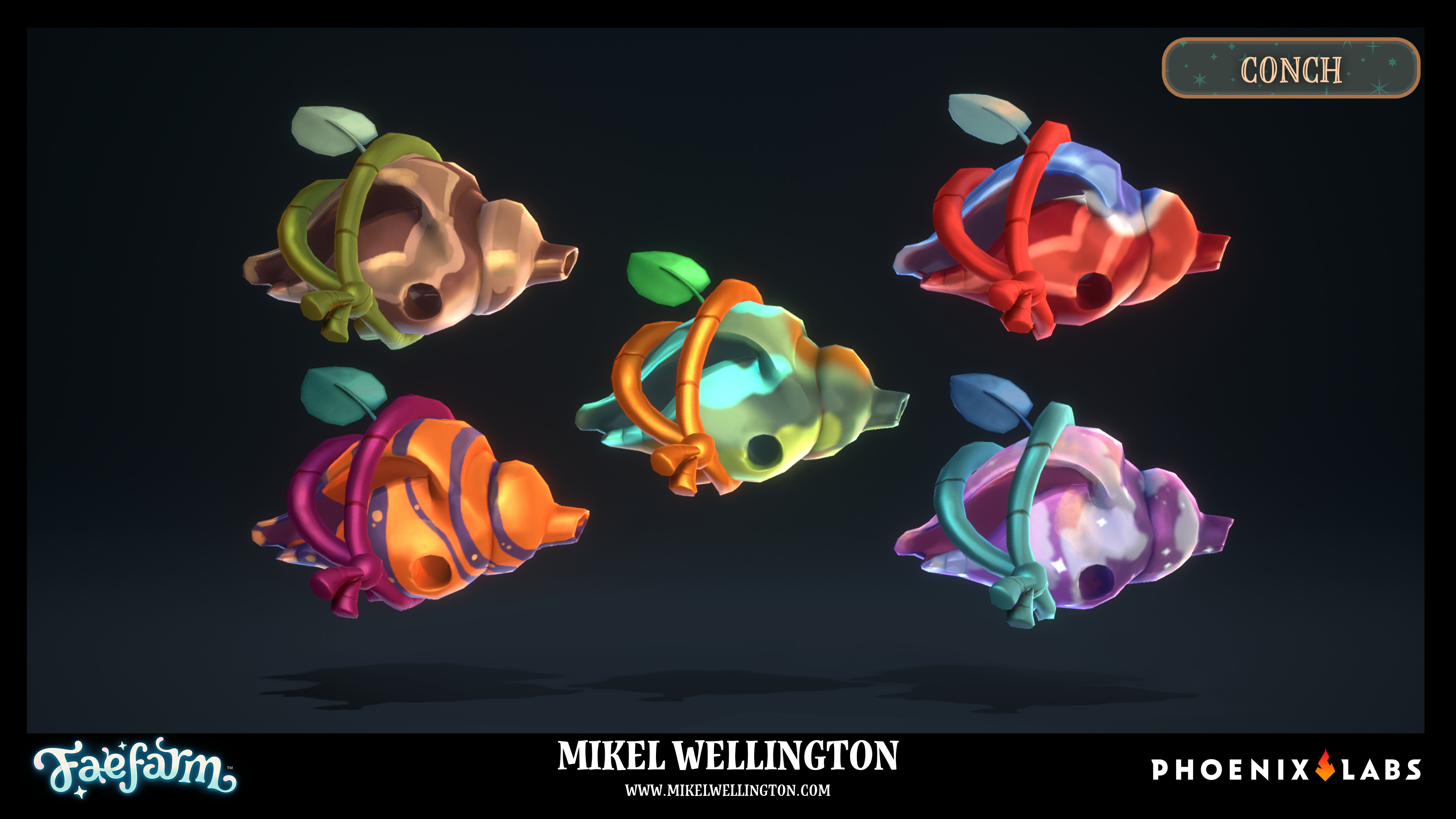 The Conch was a gameplay asset from Fae Farm : Coasts of Croakia. What magical delights you could play to lure some of Croakia's most desired critters.

Model + Texturing - Mikel Wellington
Rendered - Unreal Engine