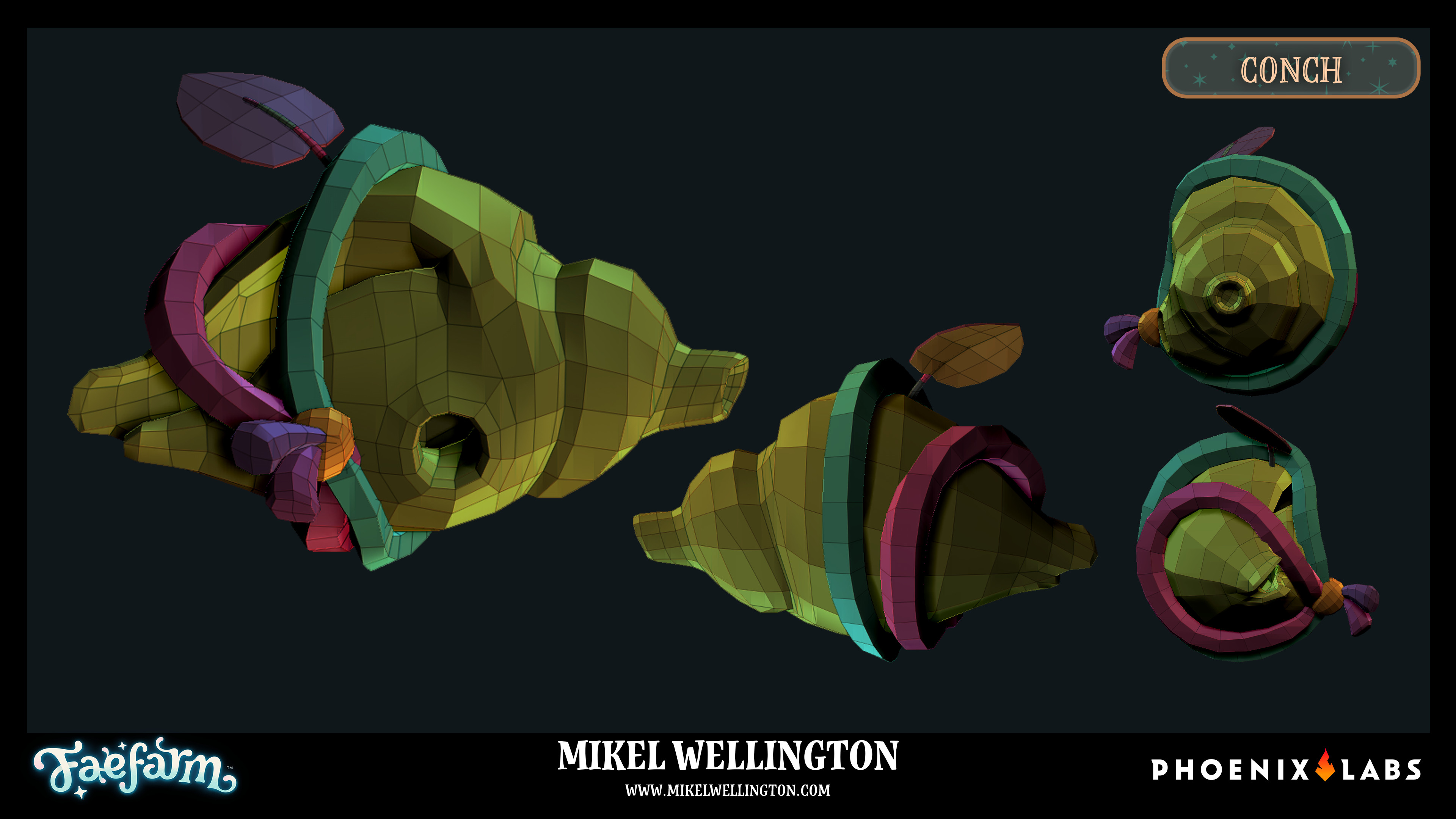 The Conch was a gameplay asset from Fae Farm : Coasts of Croakia. What magical delights you could play to lure some of Croakia's most desired critters.

Model + Texturing - Mikel Wellington