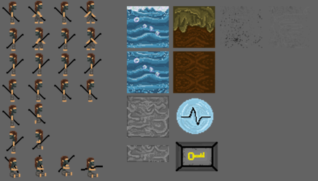 Pixel Art made in Aesprite for game, most common aesprite assets used.