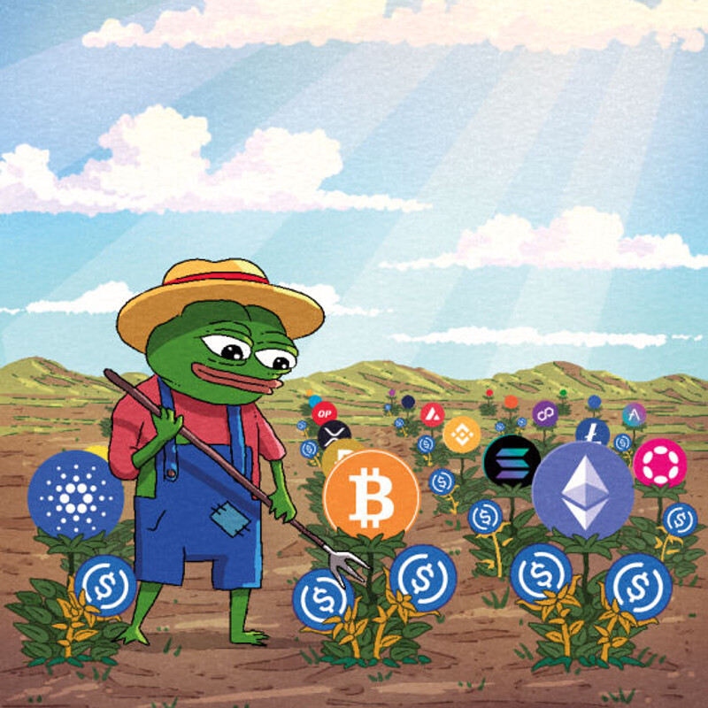 "Yield Farming" Trading Card Art by Erki Schotter