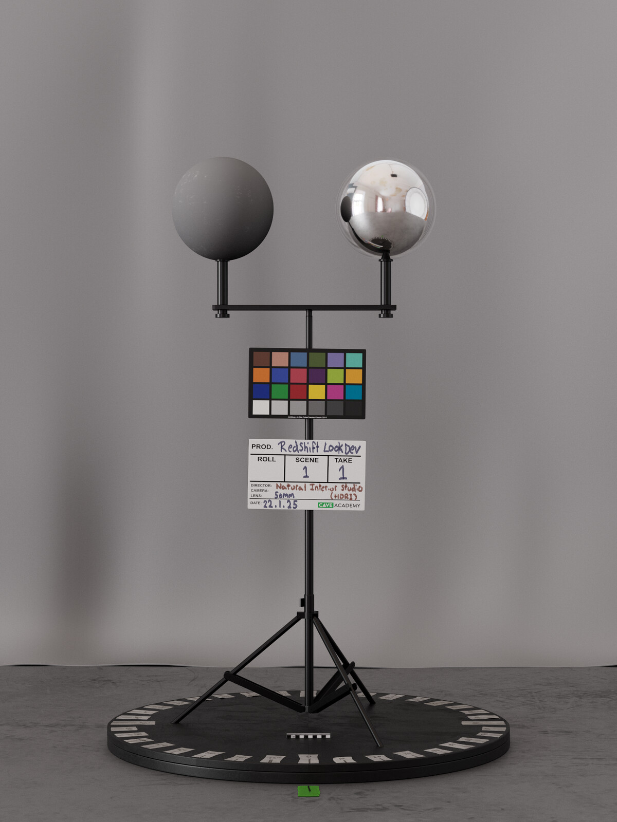 HDRI | Natural Interior Studio from Poly Haven | 50mm Lens | Maya | Rotate Y -485.123