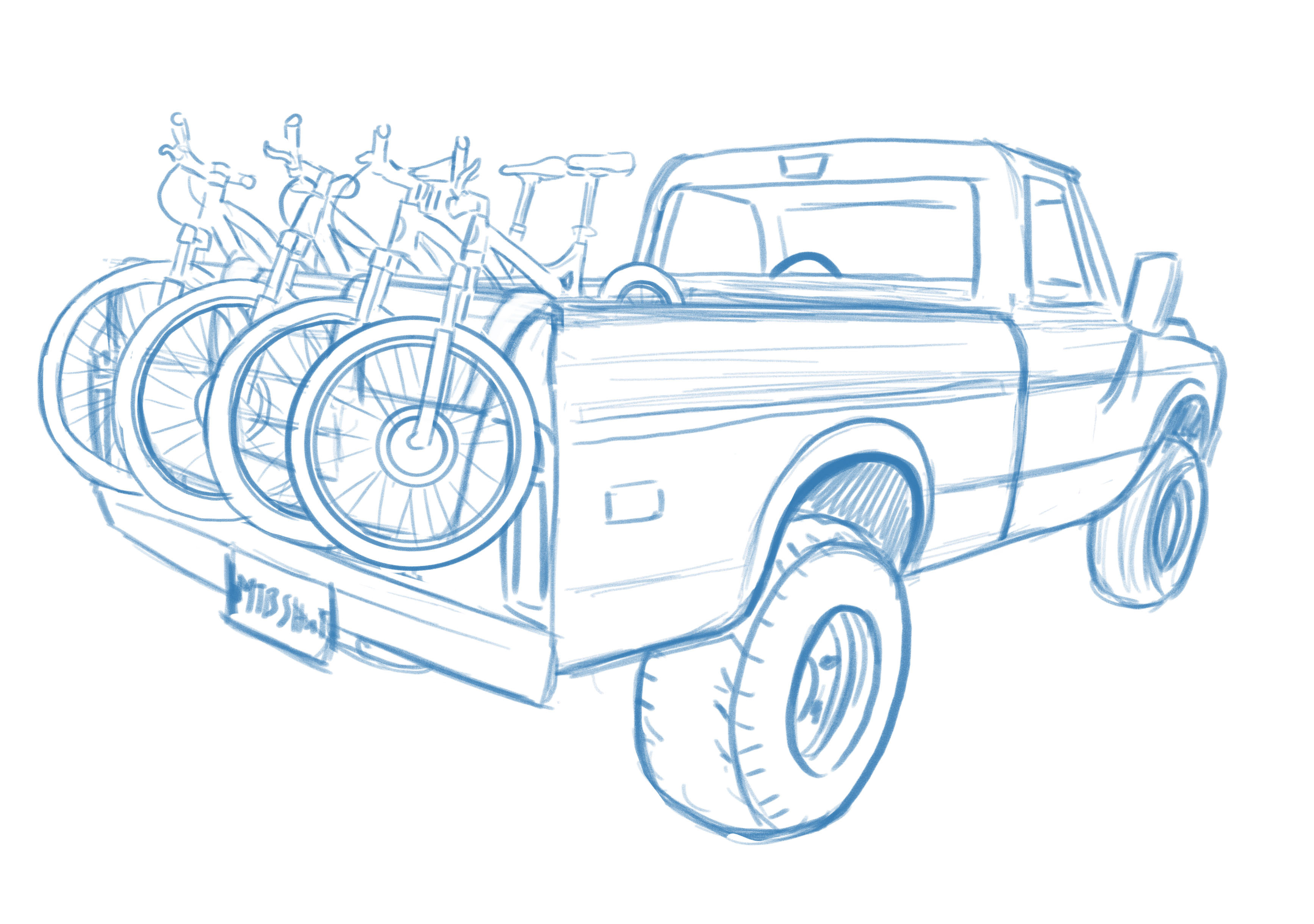 Rough Blue Line Sketch