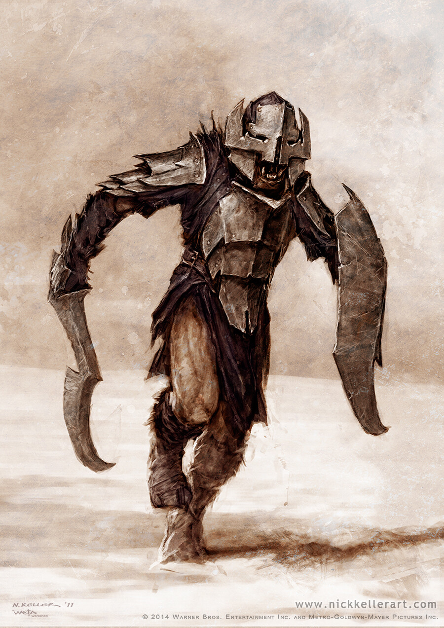 Originally designed as Gundabad orcs, these evolved into what would become the orc legion of Dol Guldur.