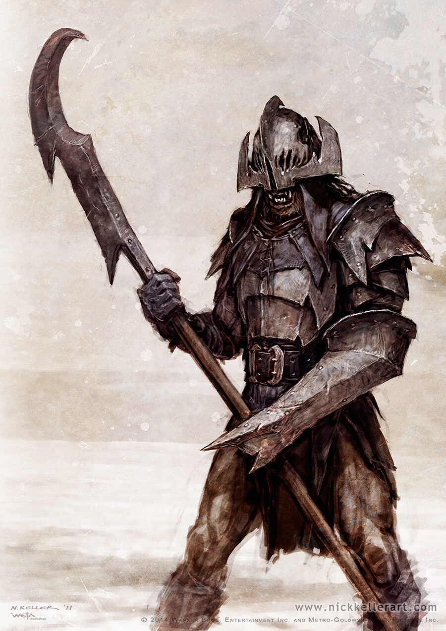 Originally designed as Gundabad orcs, these evolved into what would become the orc legion of Dol Guldur.