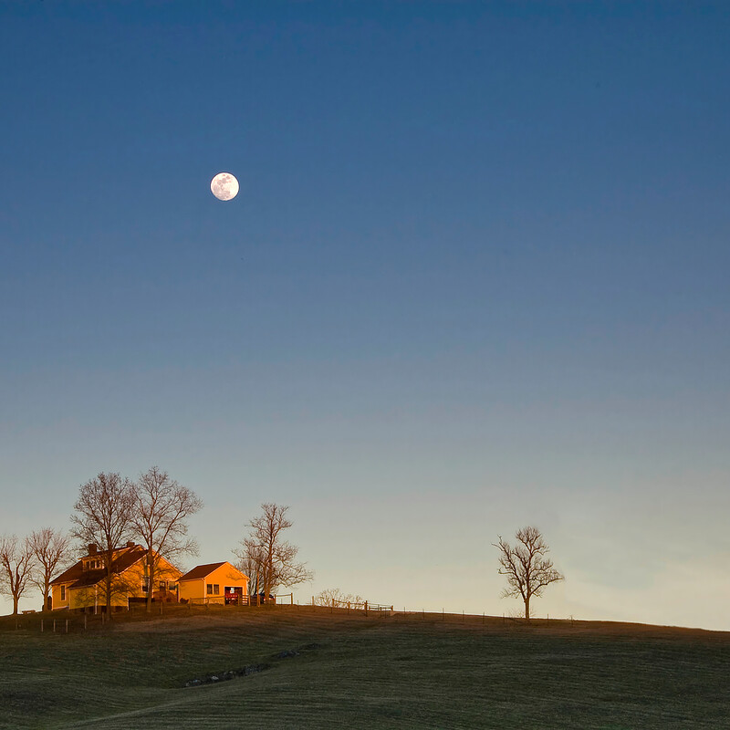 Moon Over Farmhouse