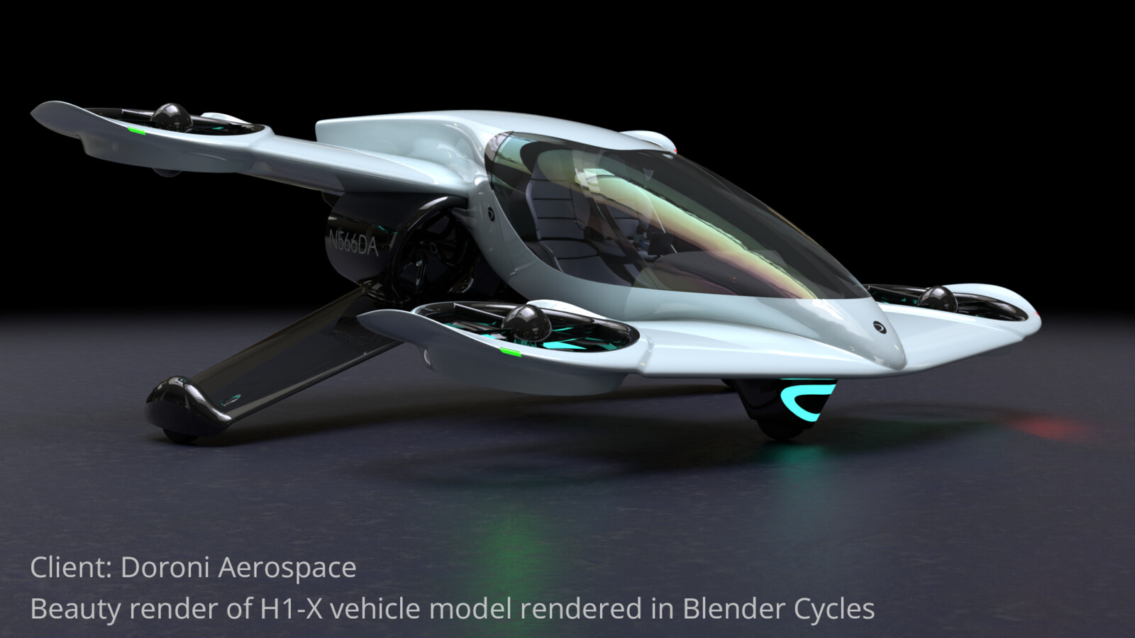 Beauty render of H1-X vehicle model rendered in Blender Cycles