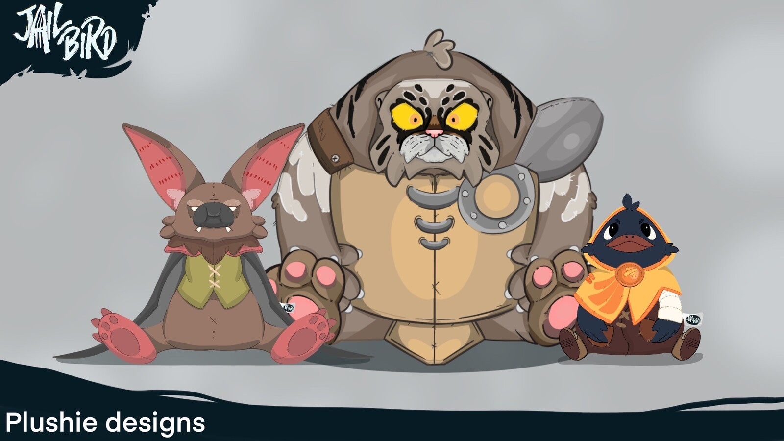 Plushie designs of all three characters - used as ‘promotional art’.