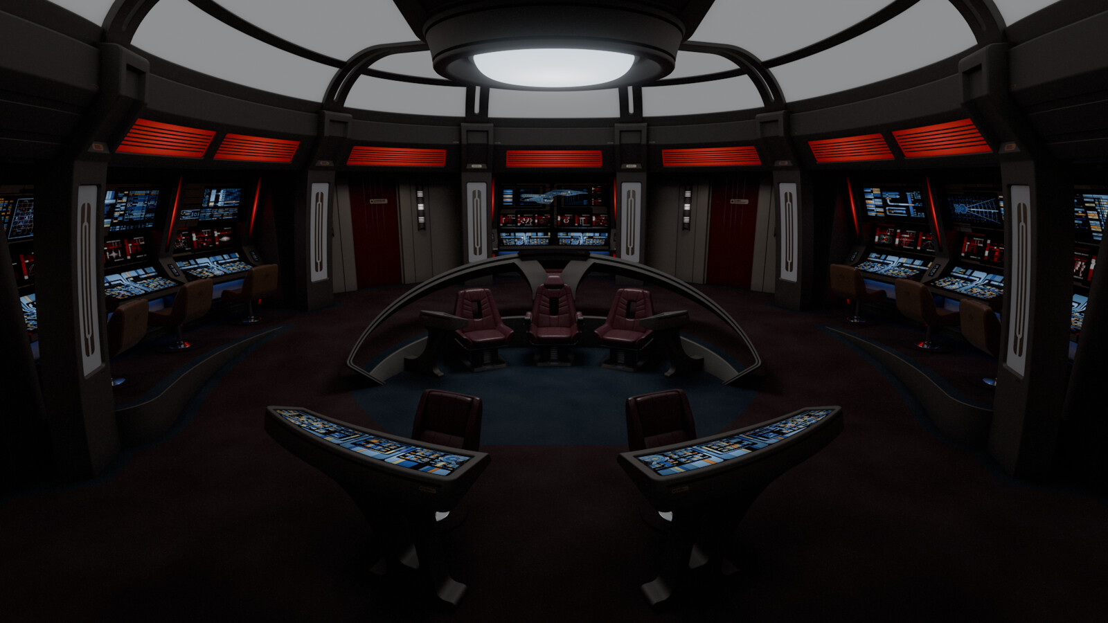 The bridge under red alert
