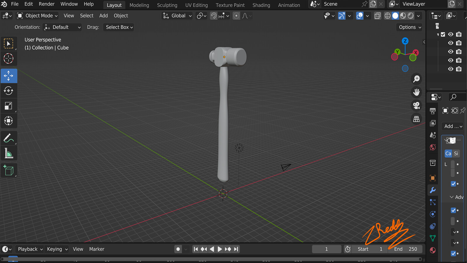 hammer in progress