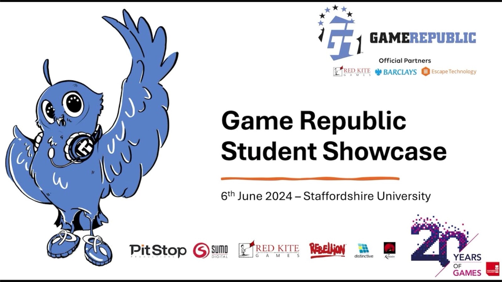 The little mascot in action.
https://gamerepublic.net/featured-events/game-republic-student-showcase-2024/ 
